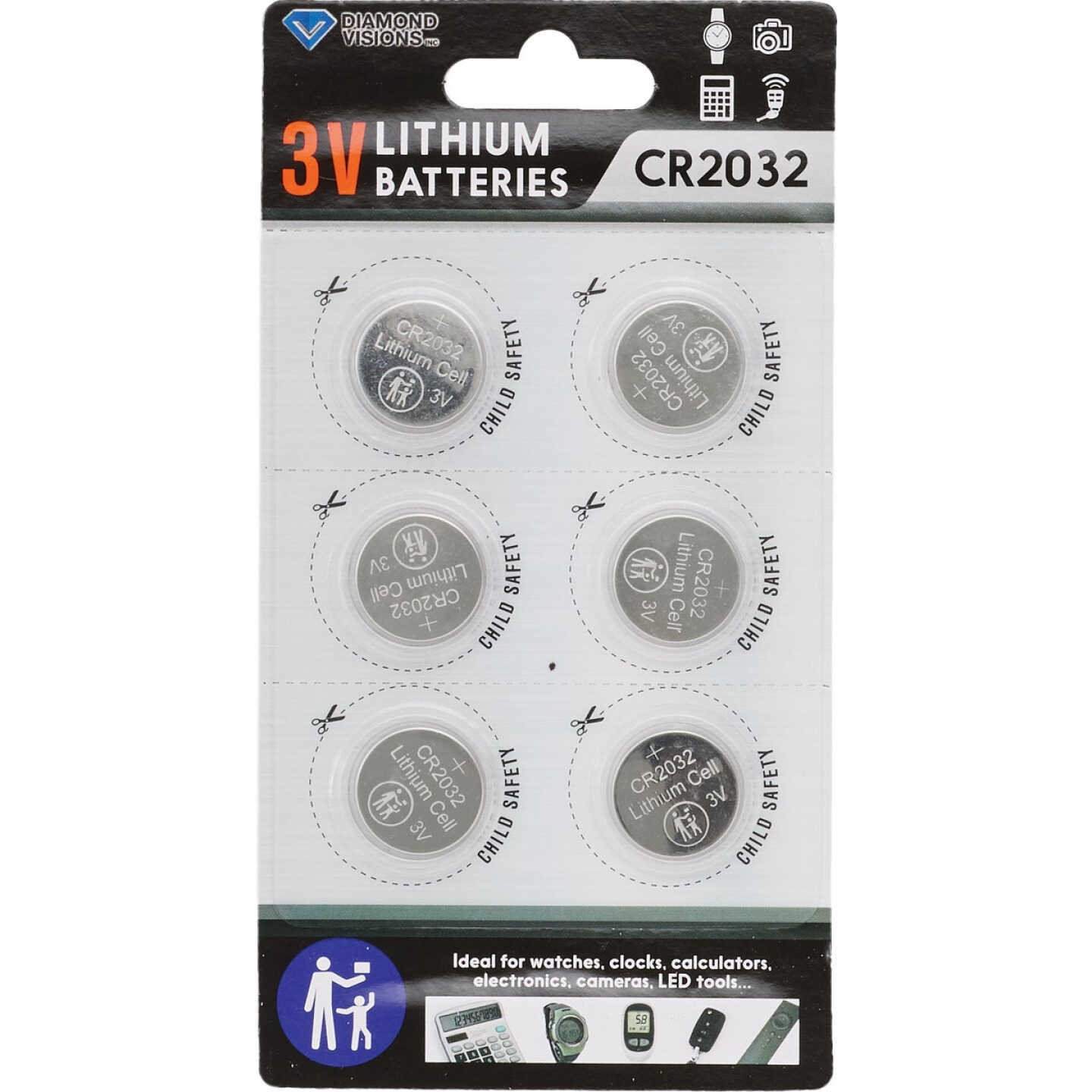 Diamond Visions CR2032 Lithium Coin Cell Battery (6-Pack) Image 2
