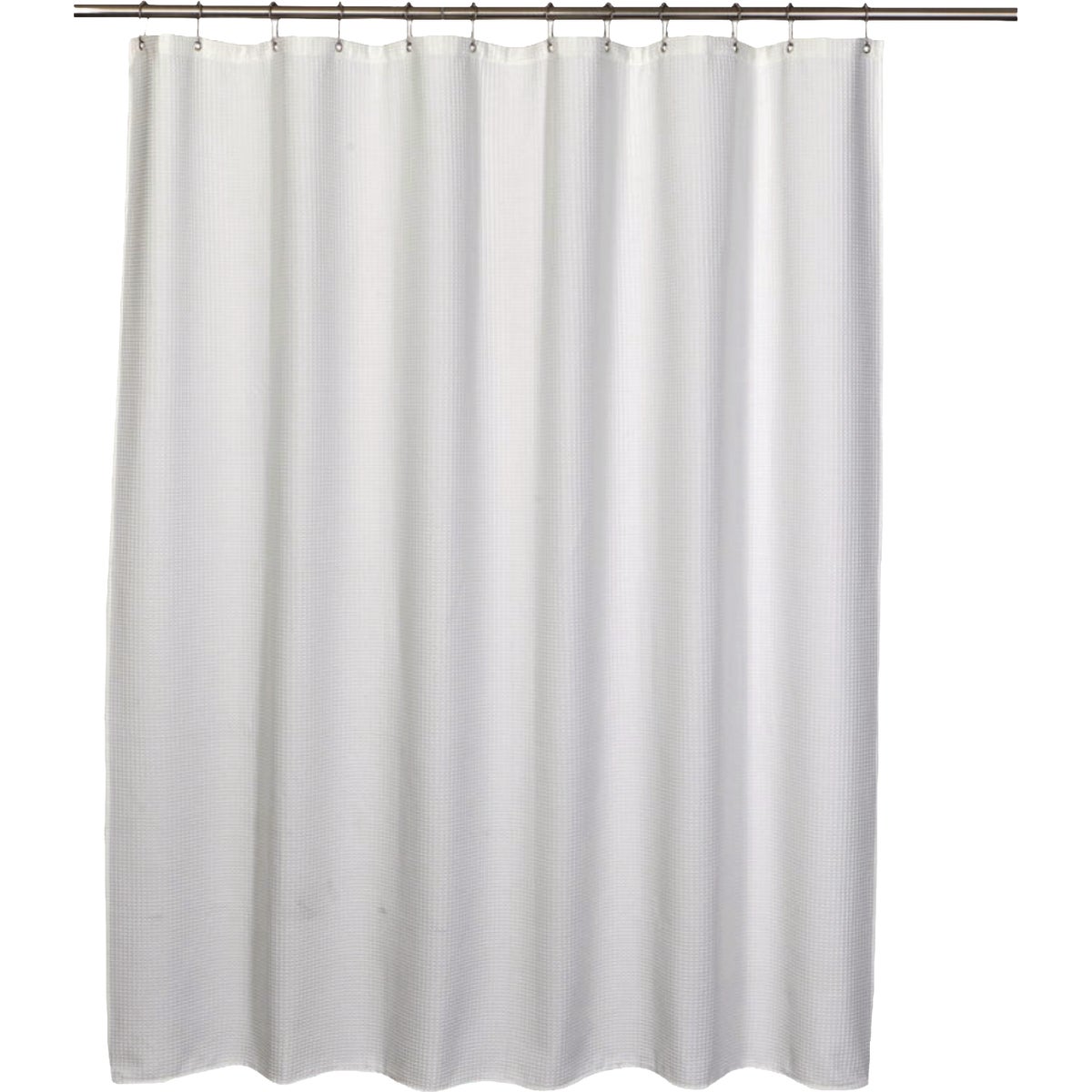 Moda At Home White Poly/Cotton Quaker Waffle Shower Curtain