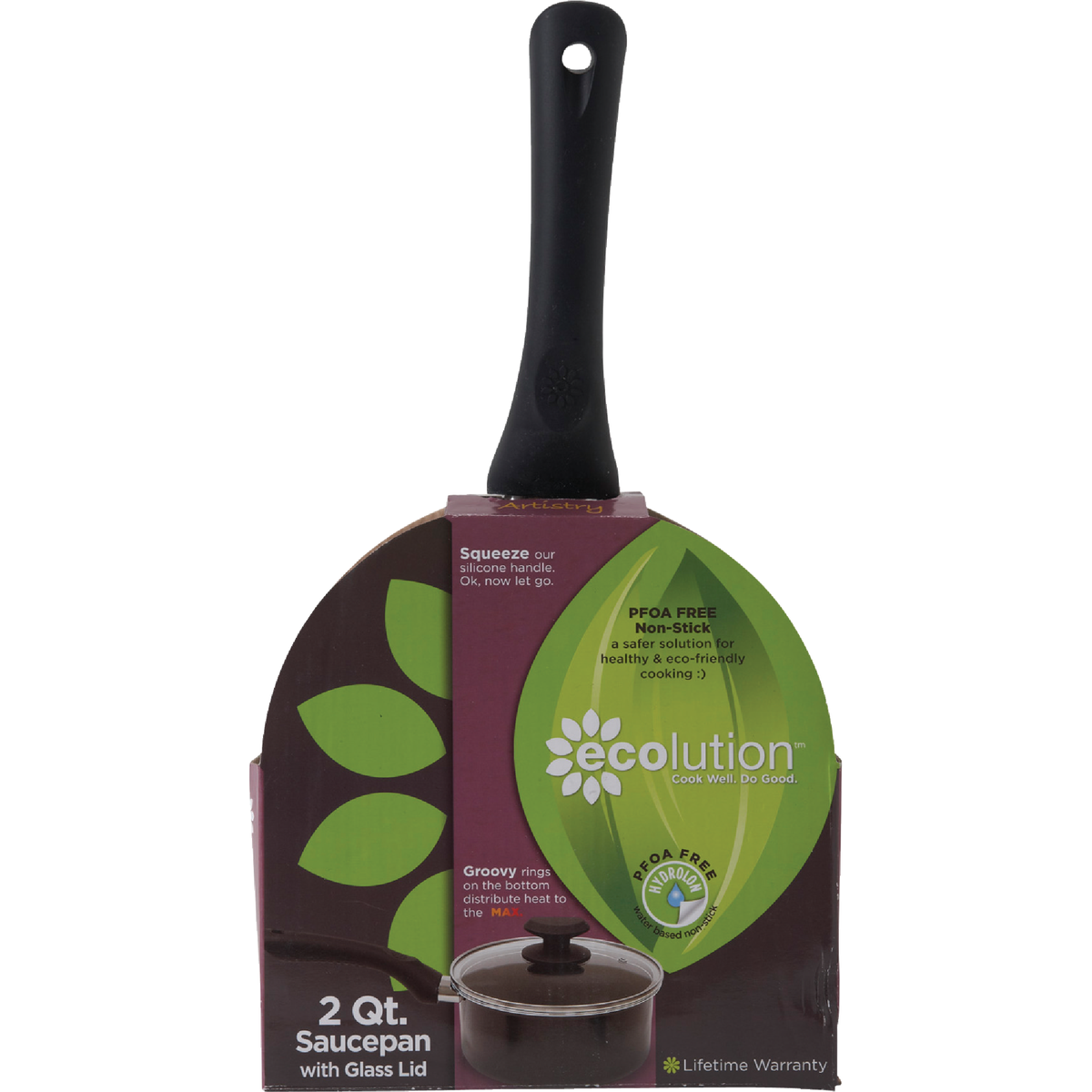 Ecolution Elements 2 Qt. Aluminum Black Sauce Pan Image 2