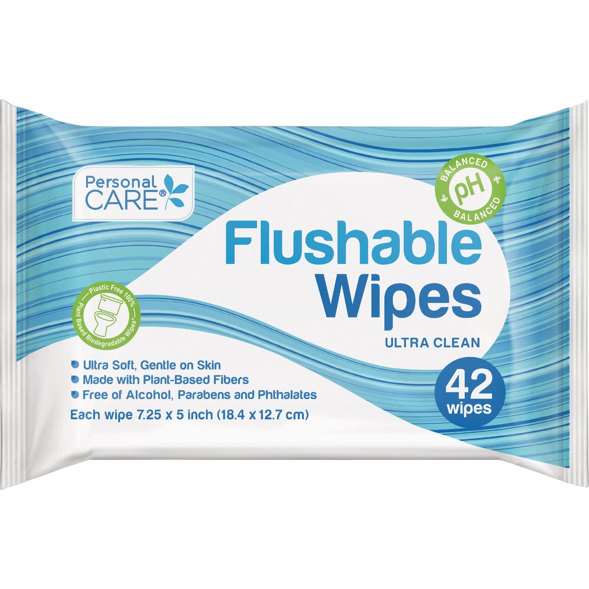 Personal Care Flushable Wipes (42 Count)