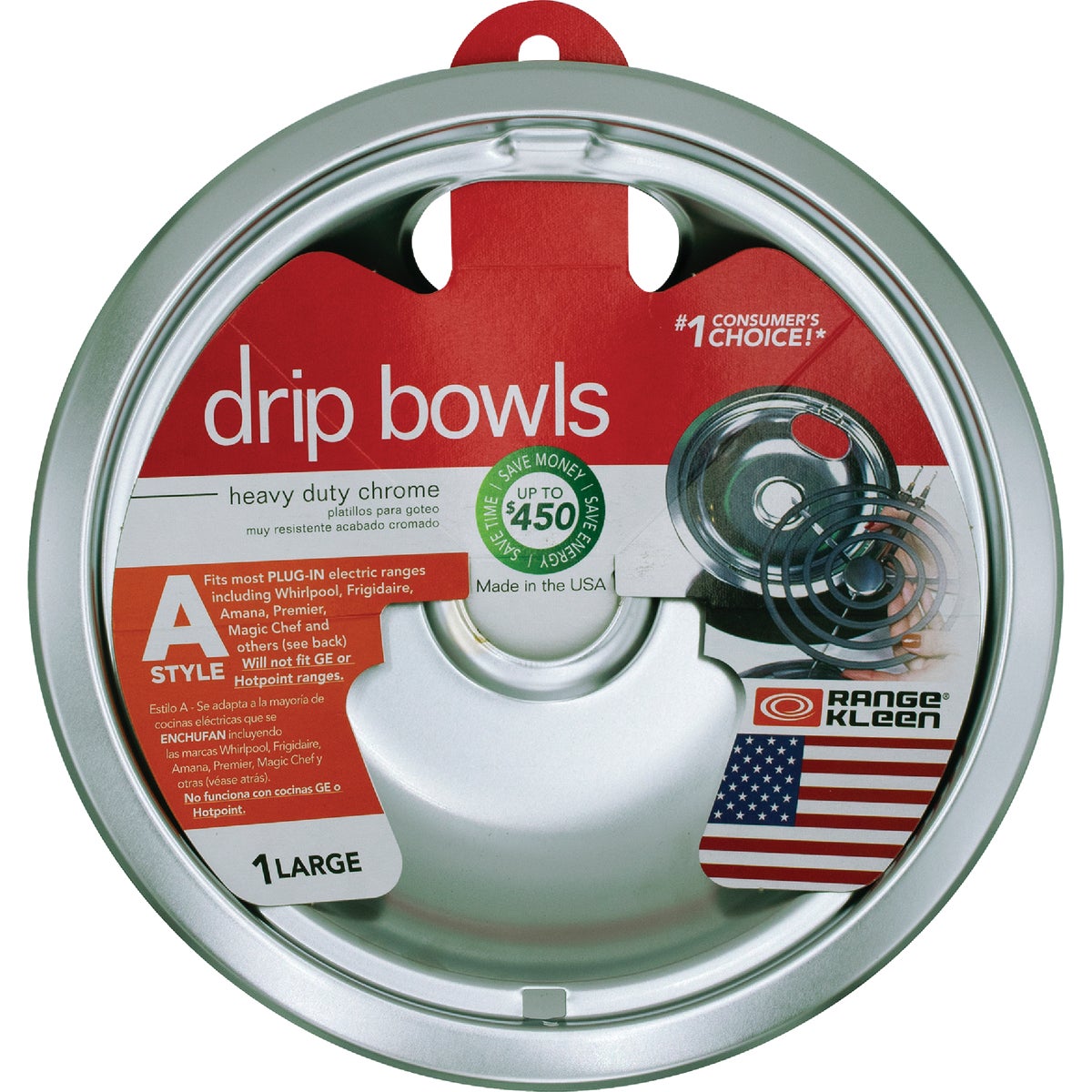 Range Kleen Electric Large 8 In. Style A Round Chrome Drip Pan Image 2