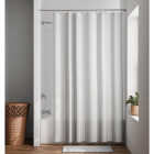 Zenna Home 70 In. x 72 In. Striped White Polyester Shower Curtain Liner Image 2