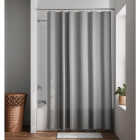Zenna Home 70 In. x 72 In. Striped Gray Polyester Shower Curtain Liner Image 2