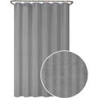 Zenna Home 70 In. x 72 In. Striped Gray Polyester Shower Curtain Liner Image 1