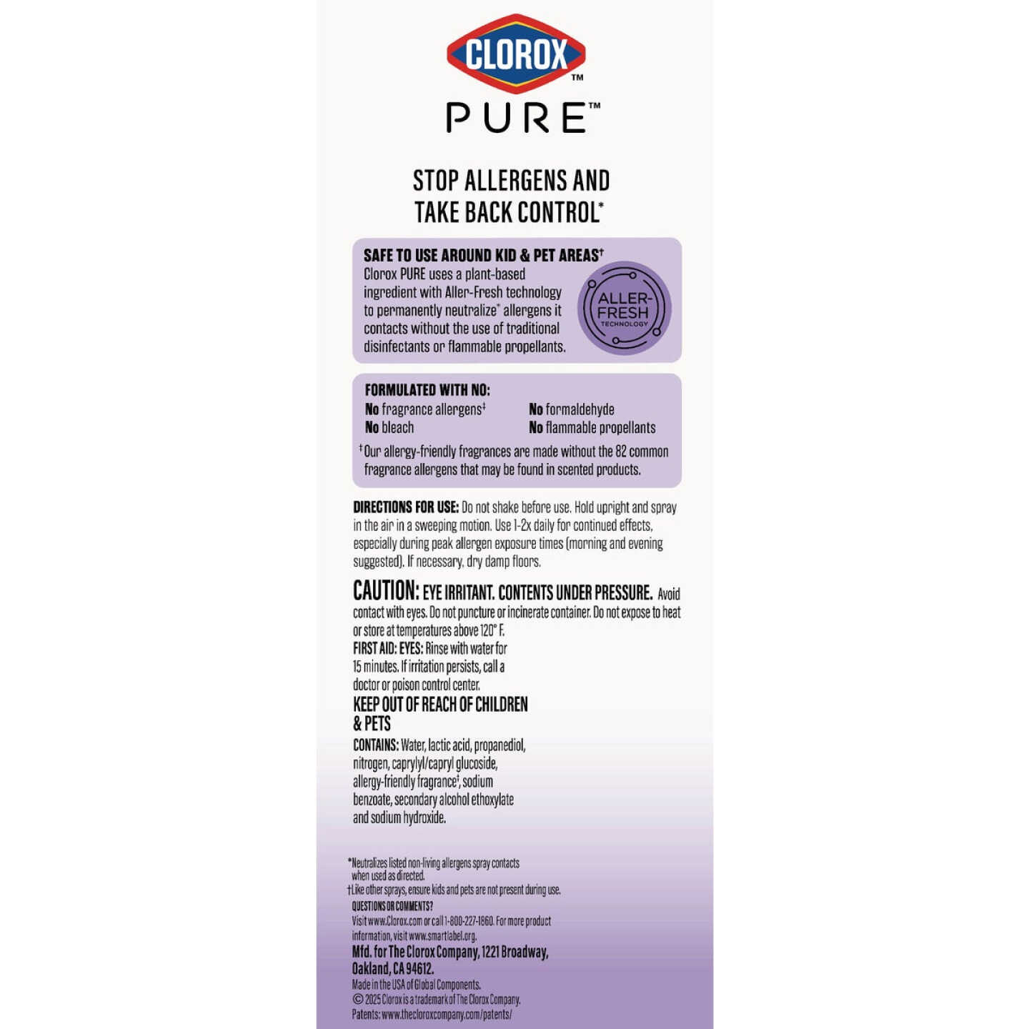 Clorox 8 Oz. PURE Allergen Neutralizer Daily Air Sanitizer Spray, Nighttime Calm Image 3
