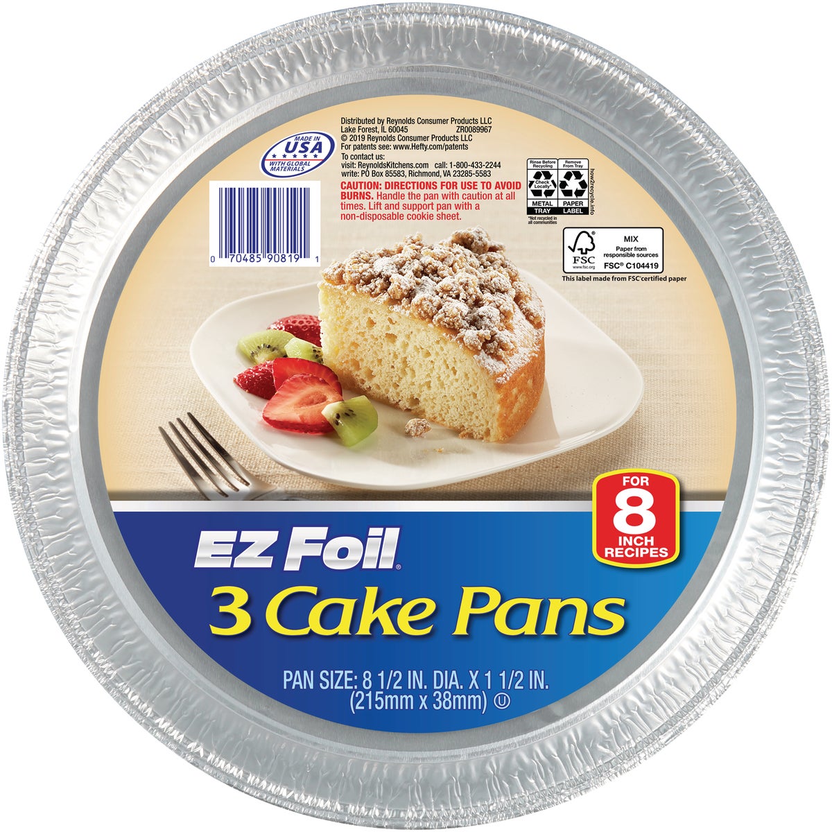 EZ Foil 8 In. Round Cake Pan (3-Count)