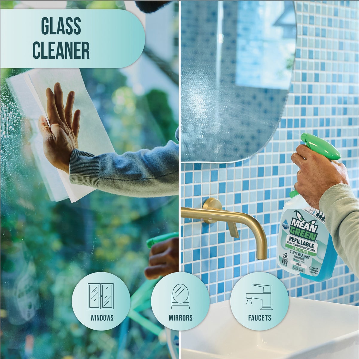 Mean Green 28 Oz. Fresh Refillable Glass Cleaner Image 6