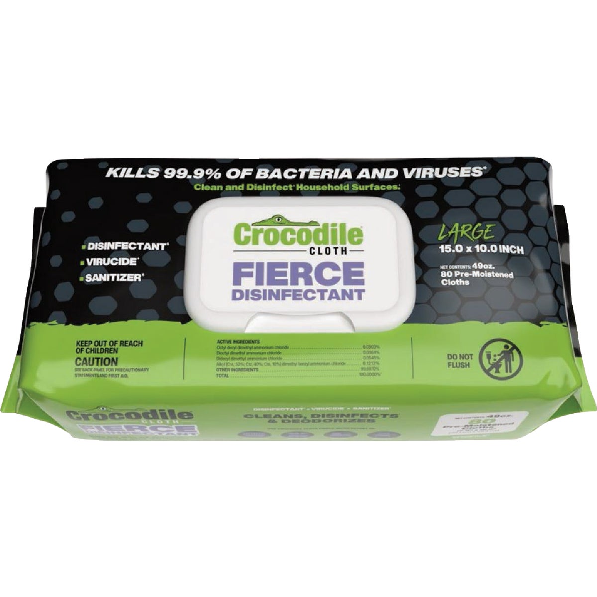 Crocodile Cloth Fierce Disinfectant Wipes (80-Ct.)
