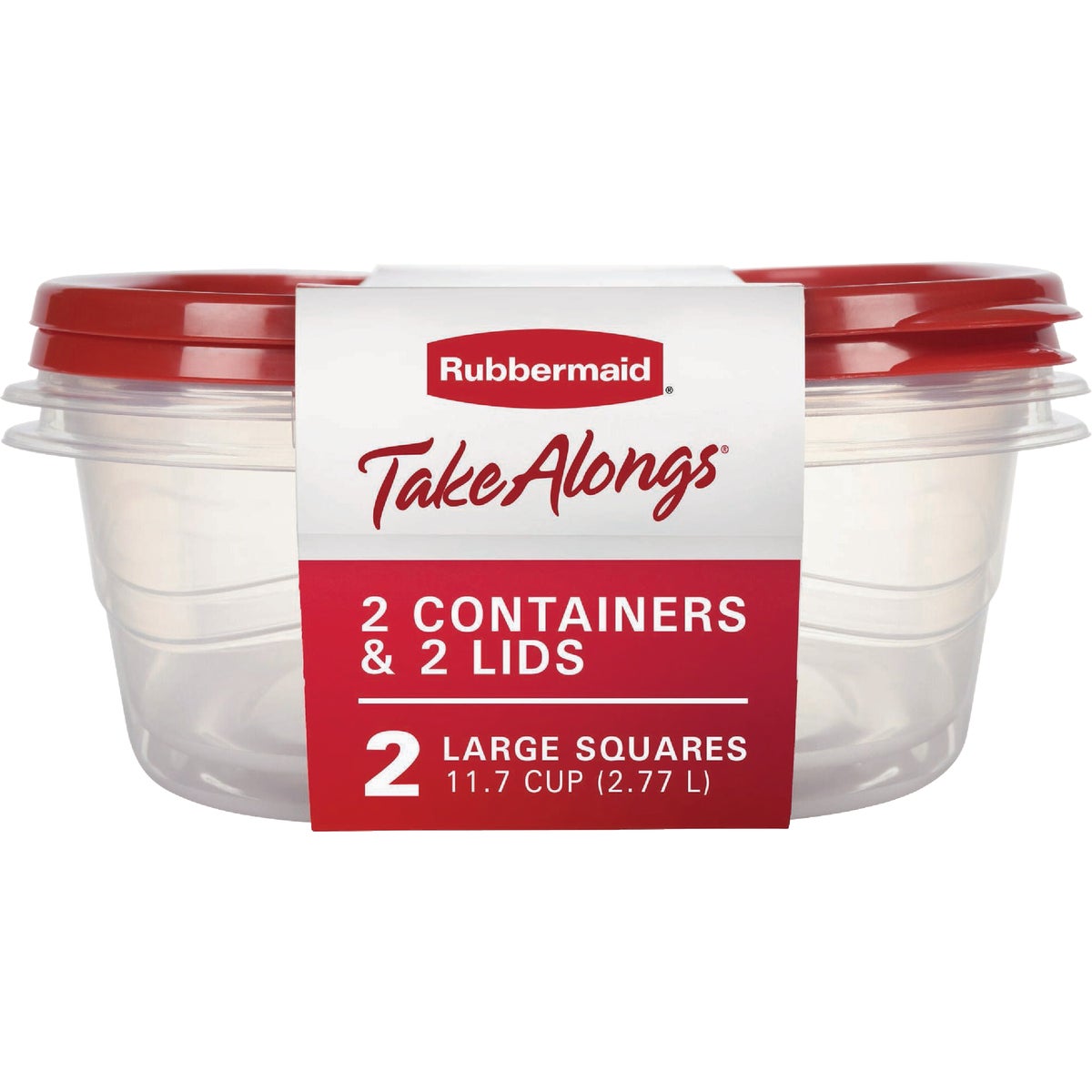 Rubbermaid TakeAlongs Red Food Storage Containers, 11.7 Cup (2-Pack)