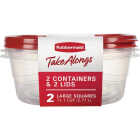 Rubbermaid TakeAlongs Red Food Storage Containers, 11.7 Cup (2-Pack) Image 1