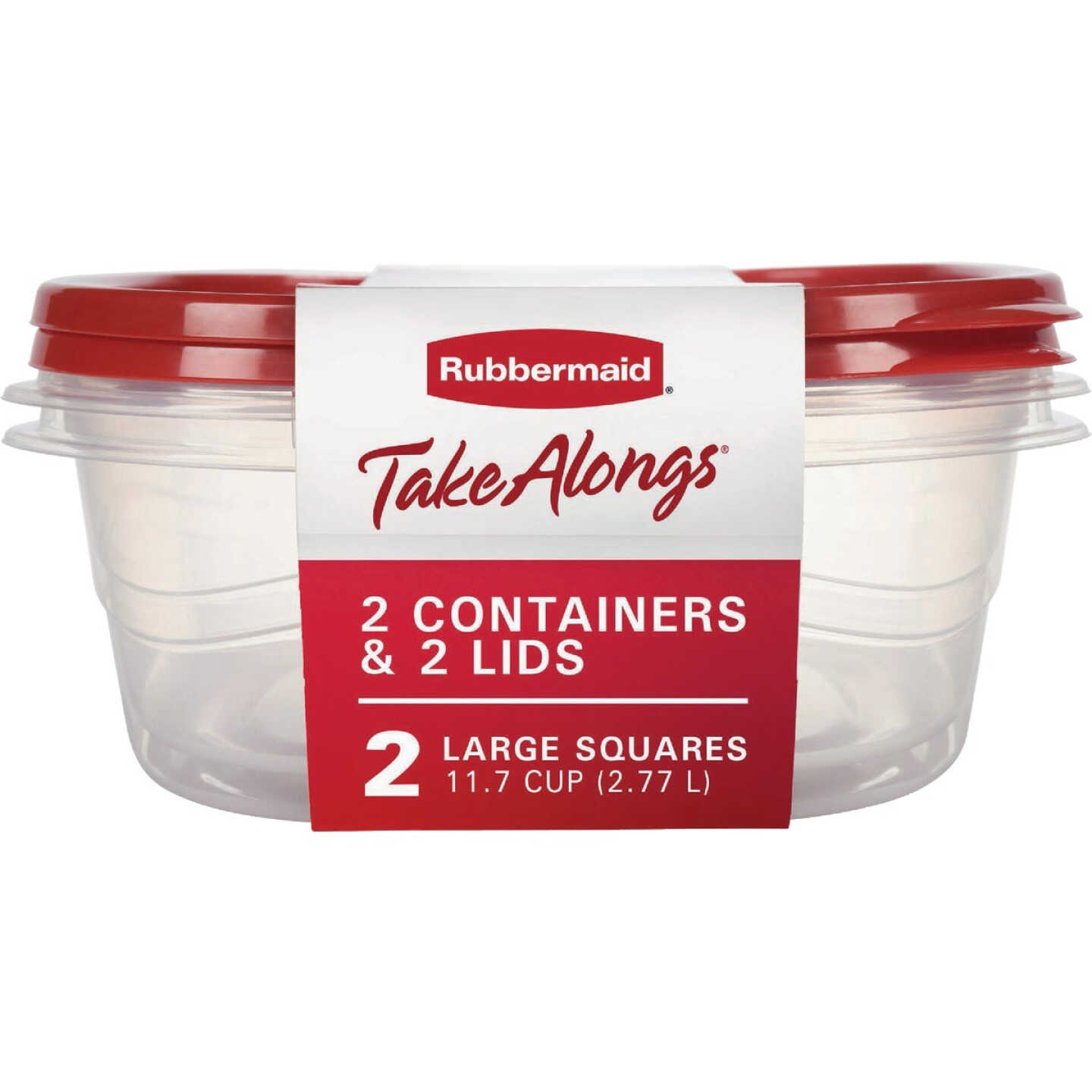 Rubbermaid TakeAlongs Red Food Storage Containers, 11.7 Cup (2-Pack) Image 1