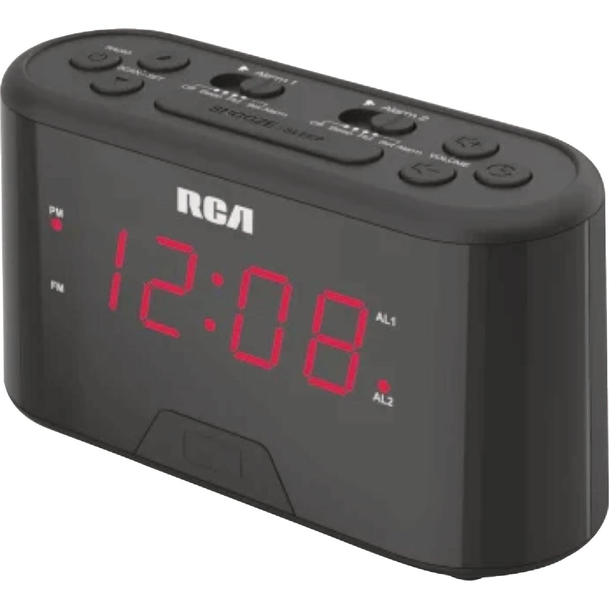 RCA Black Clock Radio, Dual Wake