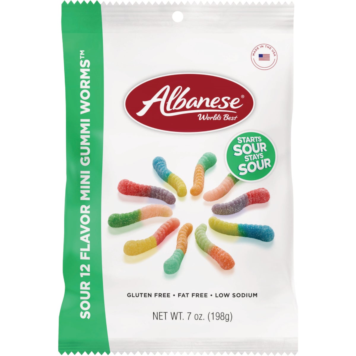 Albanese 7 Oz. 12-Flavor Mini Sour Gummi Worms