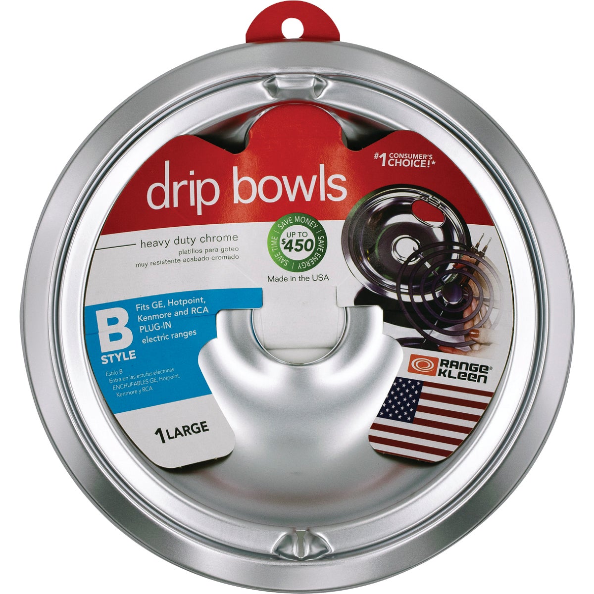 Range Kleen Electric Large 8 In. Style B Round Chrome Drip Pan Image 2