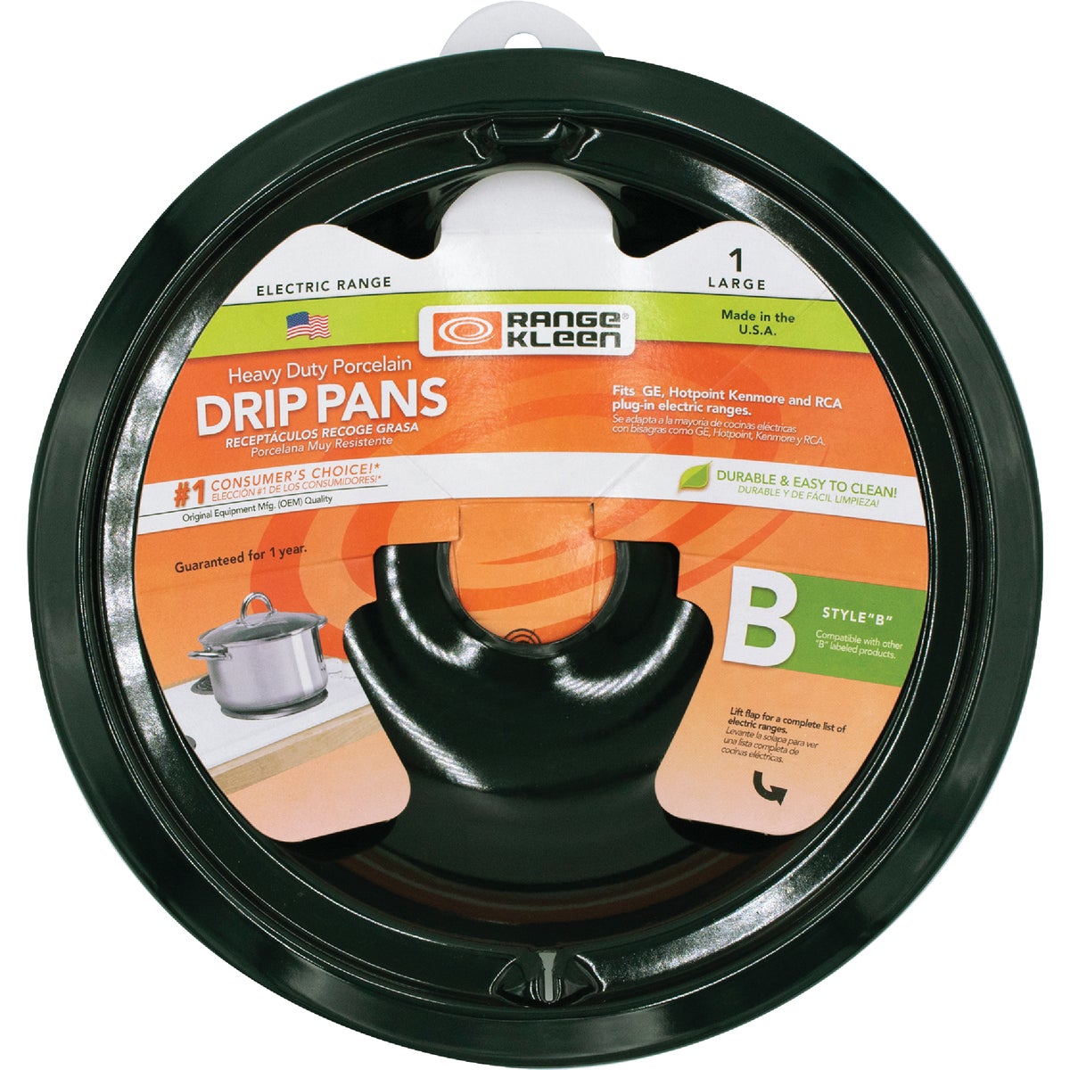 Range Kleen Electric Large 8 In. Style B Round Black Drip Pan Image 2