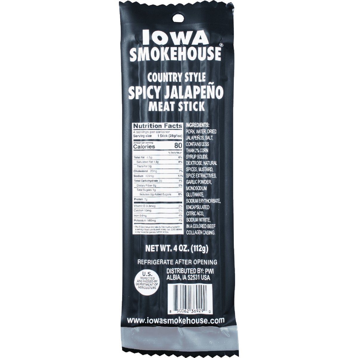Iowa Smokehouse 4 Oz. Jalapeno Meat Sticks