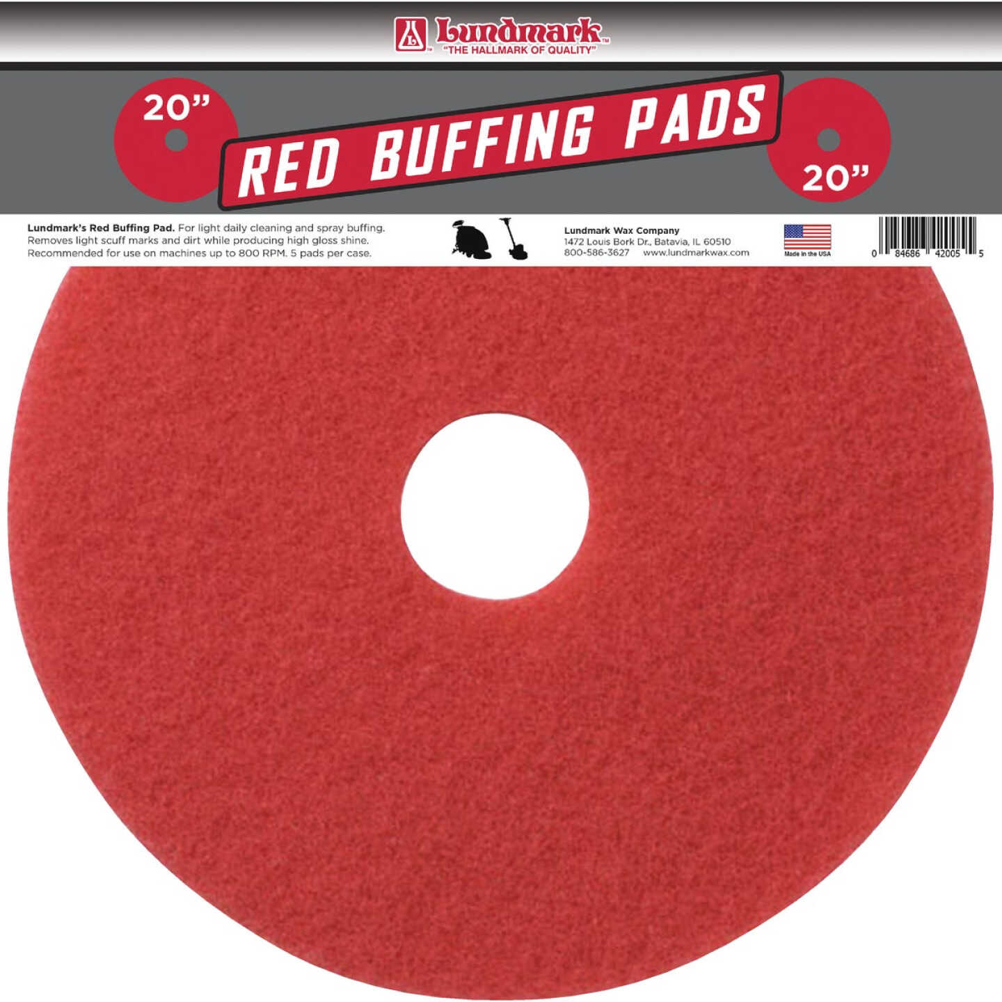 Lundmark 20 In. Red Scrub Pad (5-Pack) Image 1