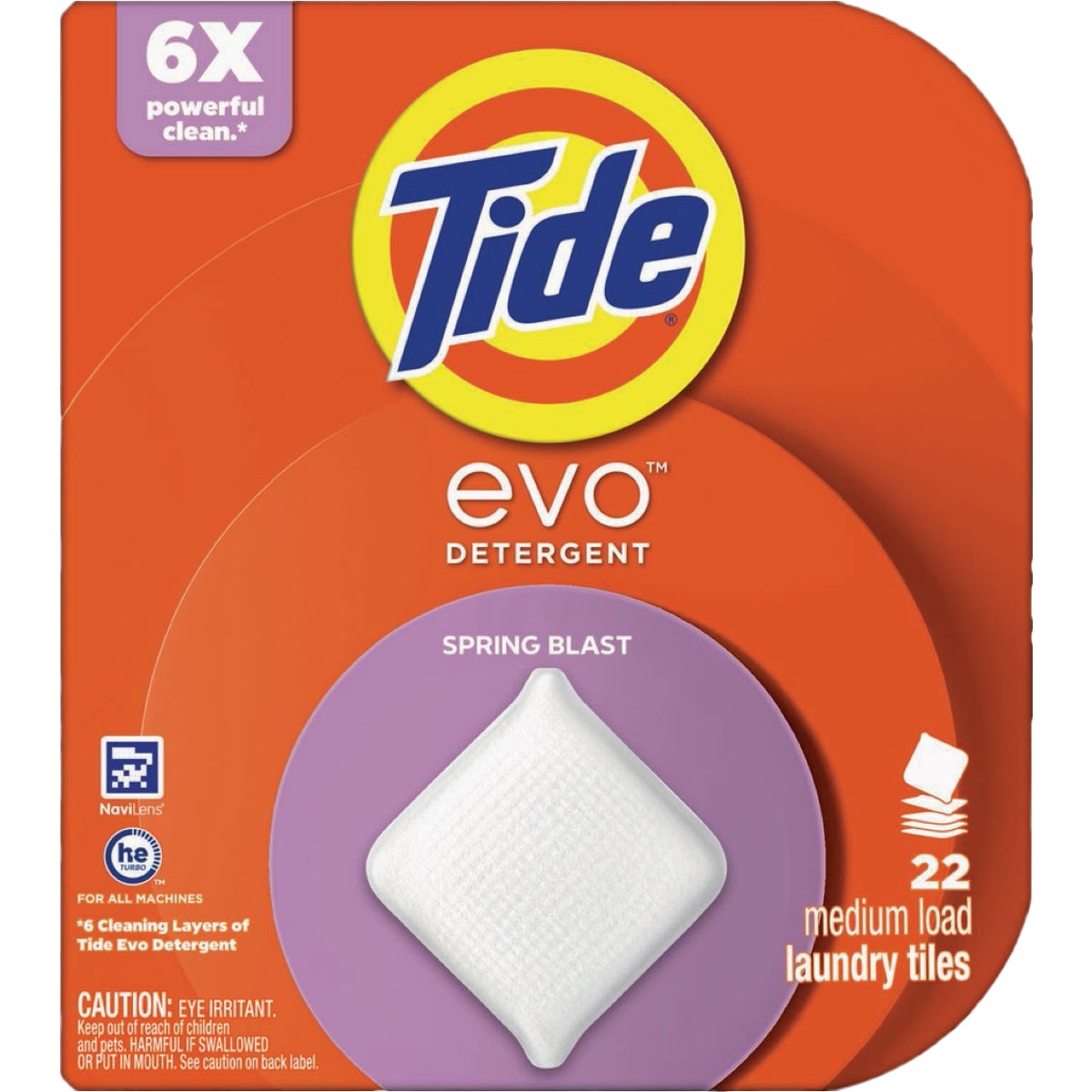Tide Evo Laundry Detergent Tile, Spring Blast (22-Count)
