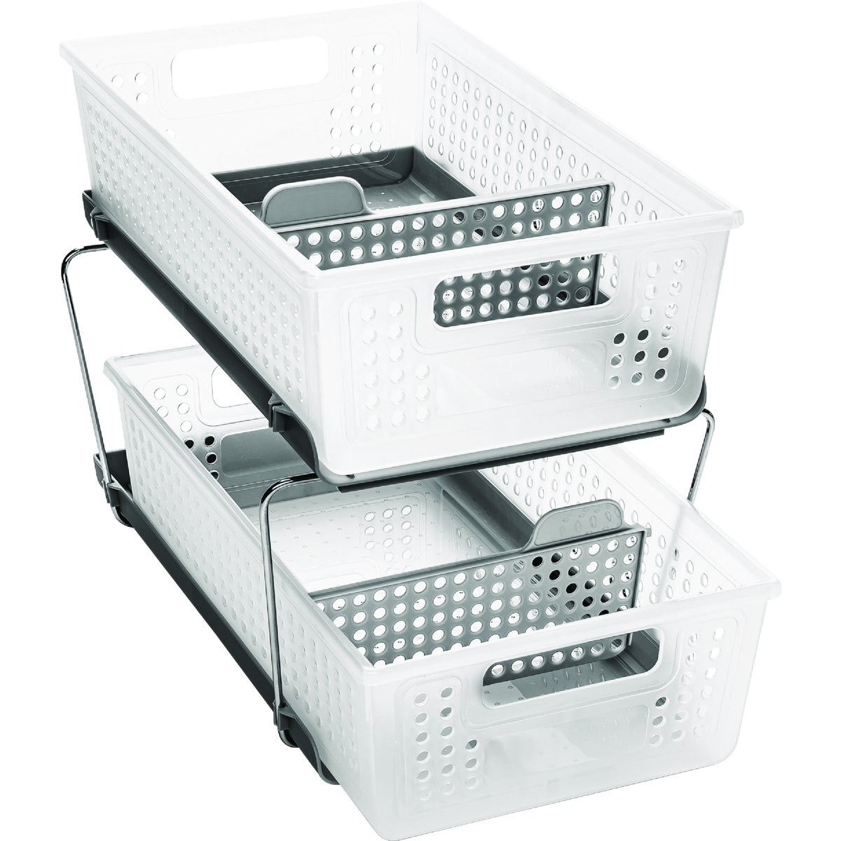 MadeSmart Two Tier Pull Out Organizer, Frost