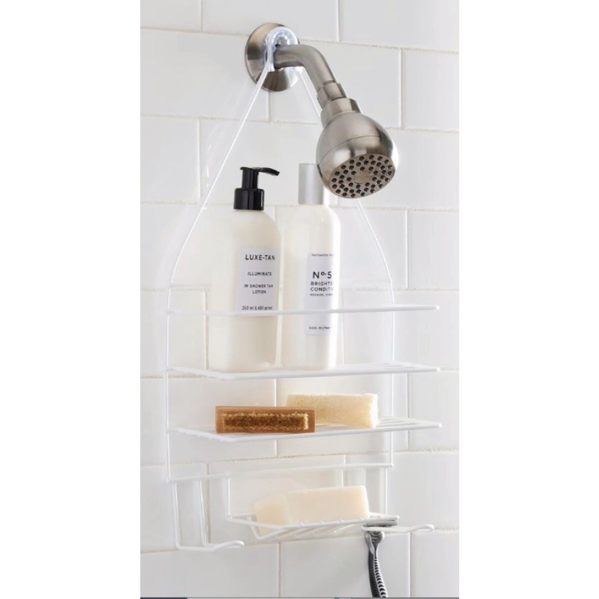 Moda At Home Neat & Tidy White Wire Shower Caddy