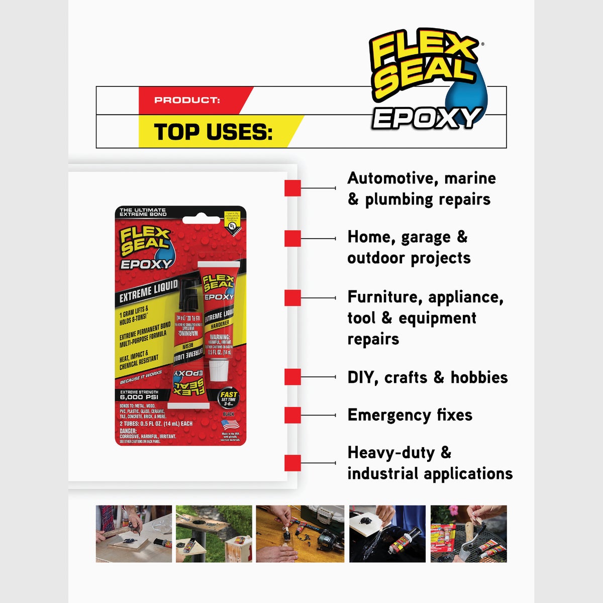 Flex Seal Epoxy 0.85 Fl. Oz. Extreme Liquid, Black Image 2