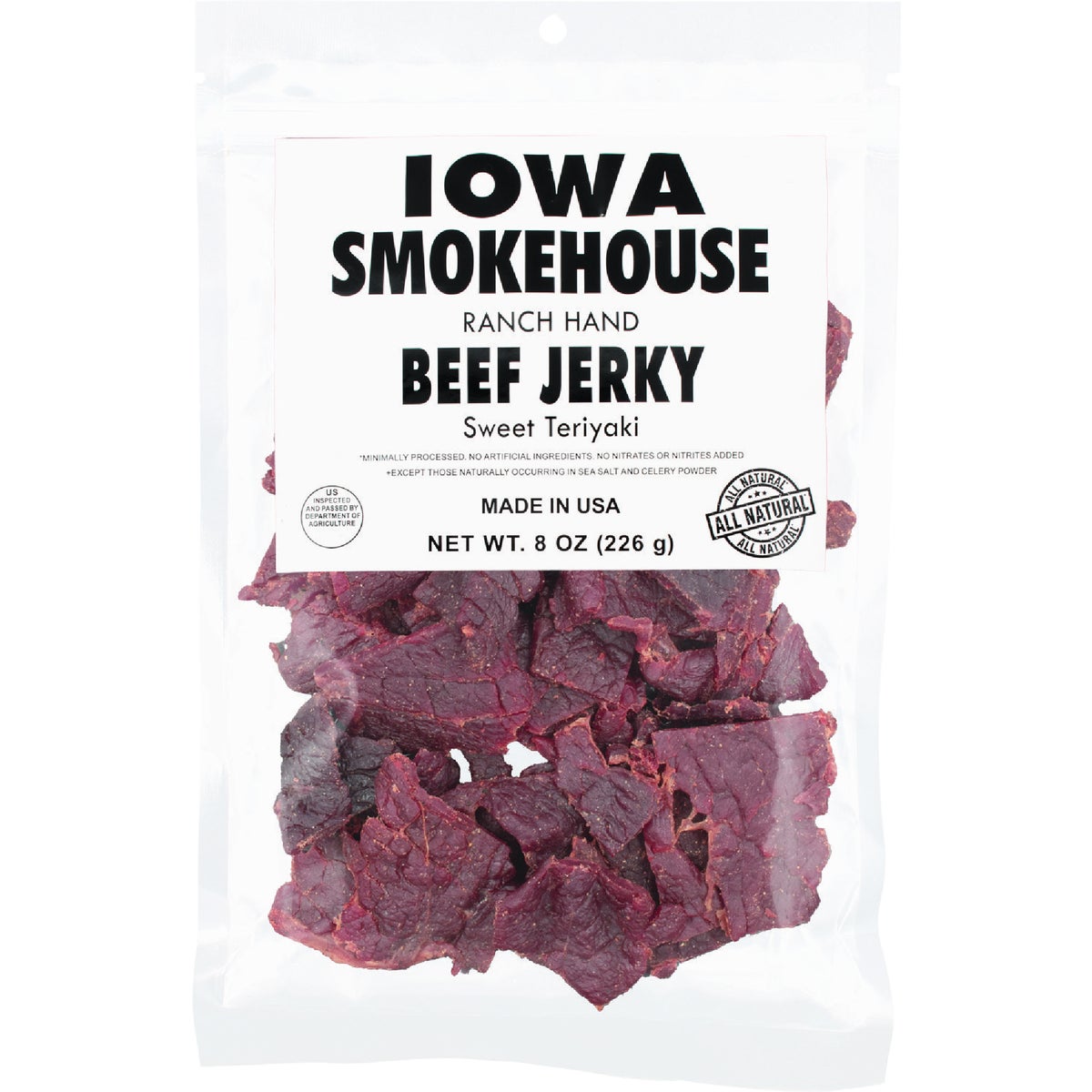 Iowa Smokehouse 8 Oz. Ranch Hand Beef Sweet Teriyaki Jerky