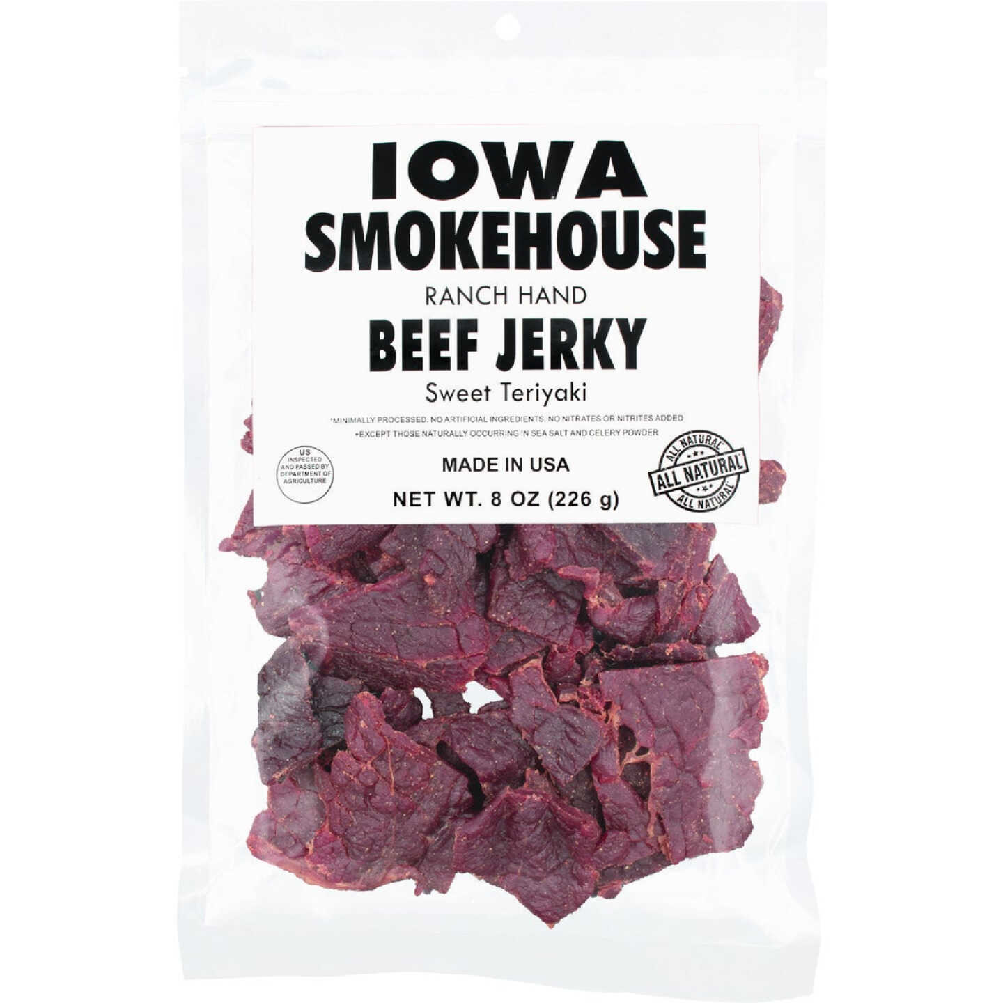 Iowa Smokehouse 8 Oz. Ranch Hand Beef Sweet Teriyaki Jerky Image 1