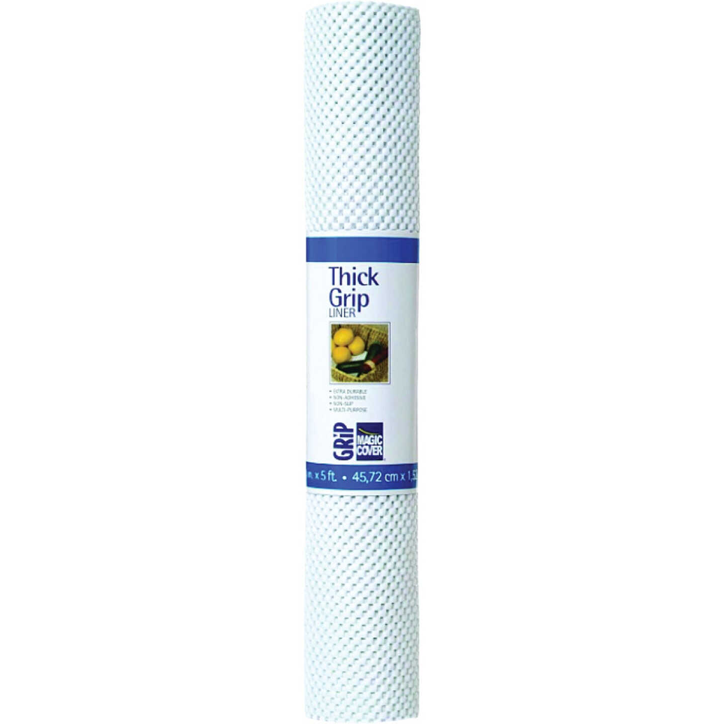 Magic Cover 18 In. x 5 White Thick Grip Non-Adhesive Shelf Liner Image 1