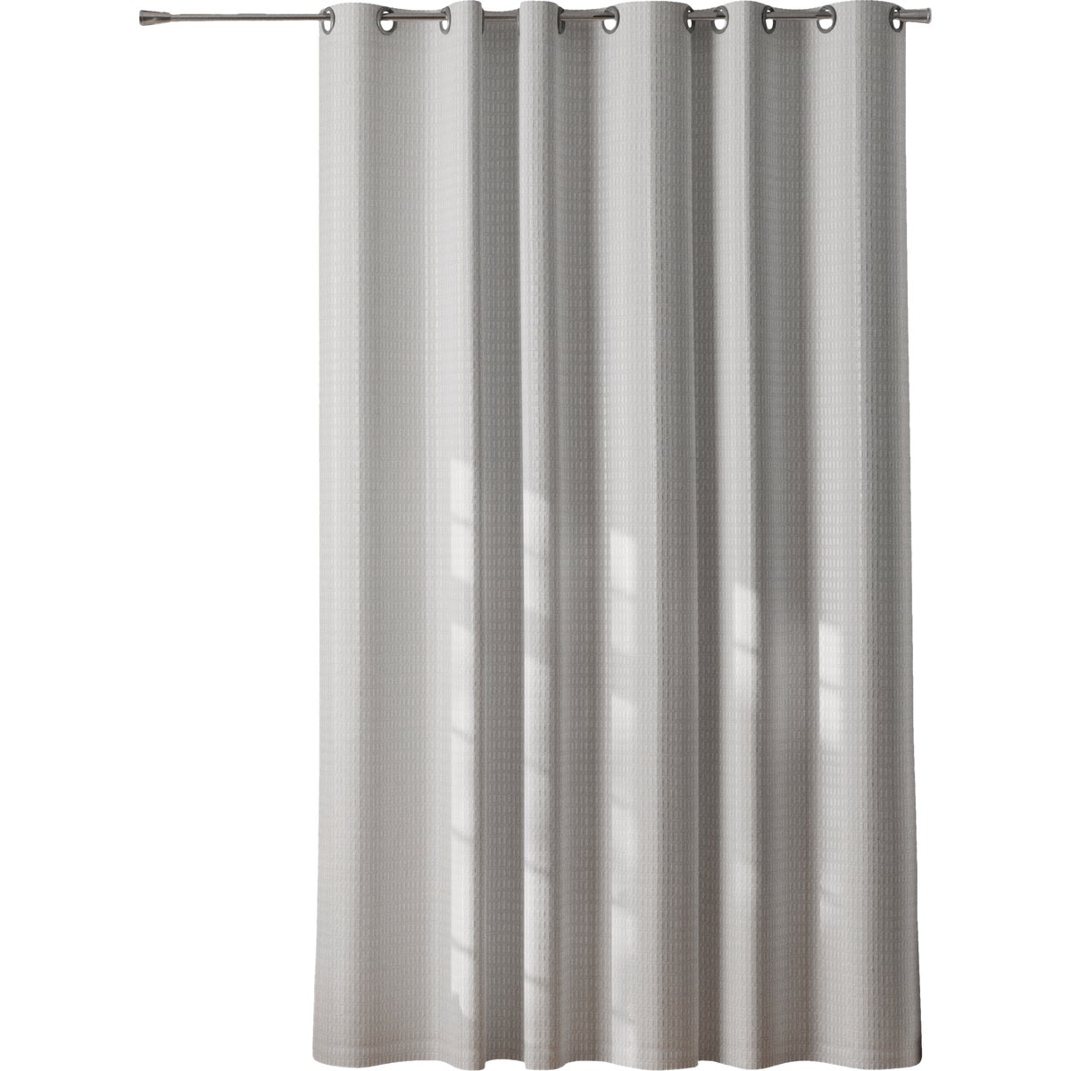 Zenna Home 71 In. x 74 In. Stevenson White Hook-Free InstaCurtain Shower Curtain with Built-in Grommets