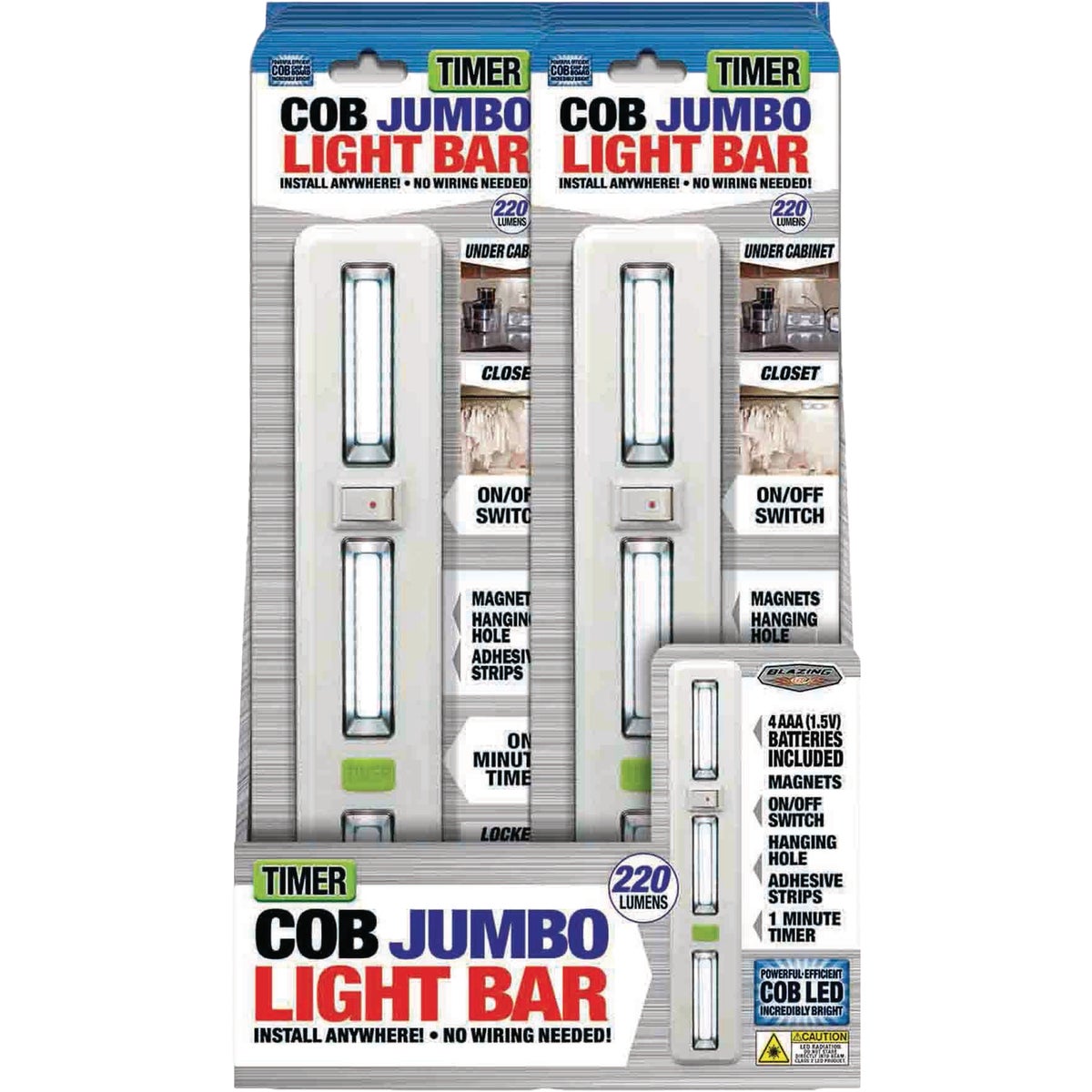 Blazing LEDz Timer Jumbo COB LED Battery Operated Light Bar