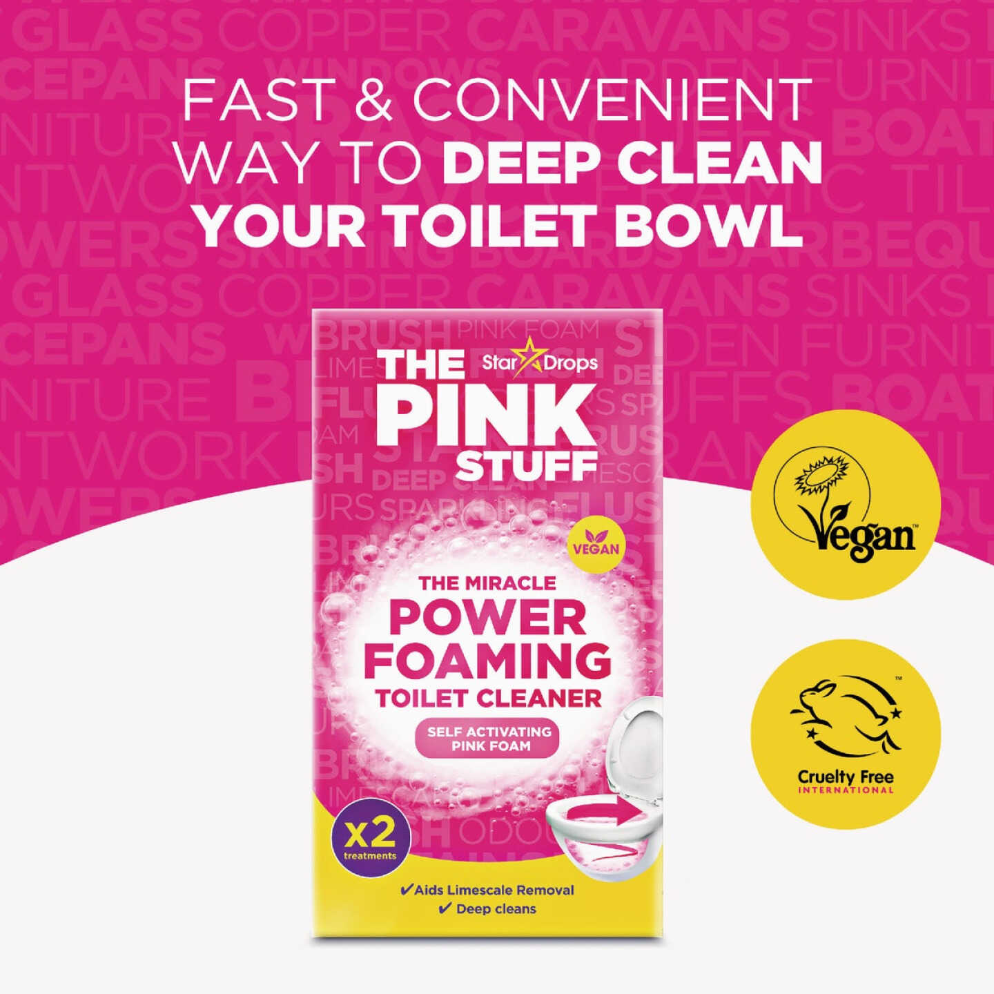 The Pink Stuff Miracle Power Foaming Toilet Cleaner (2-Pk.) Image 3