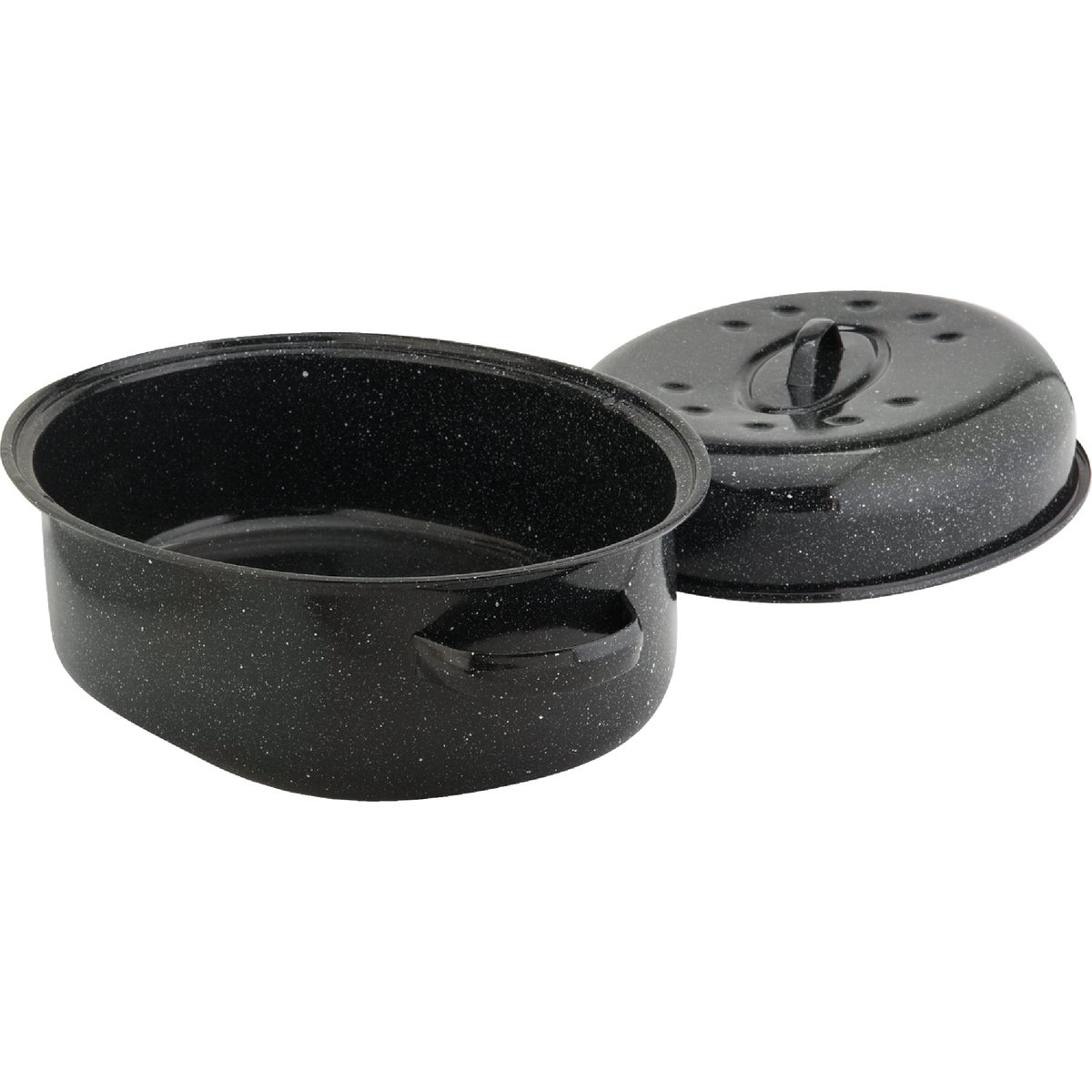 GraniteWare 18 In. Black Covered Oval Roaster Pan Image 3