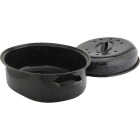 GraniteWare 18 In. Black Covered Oval Roaster Pan Image 3