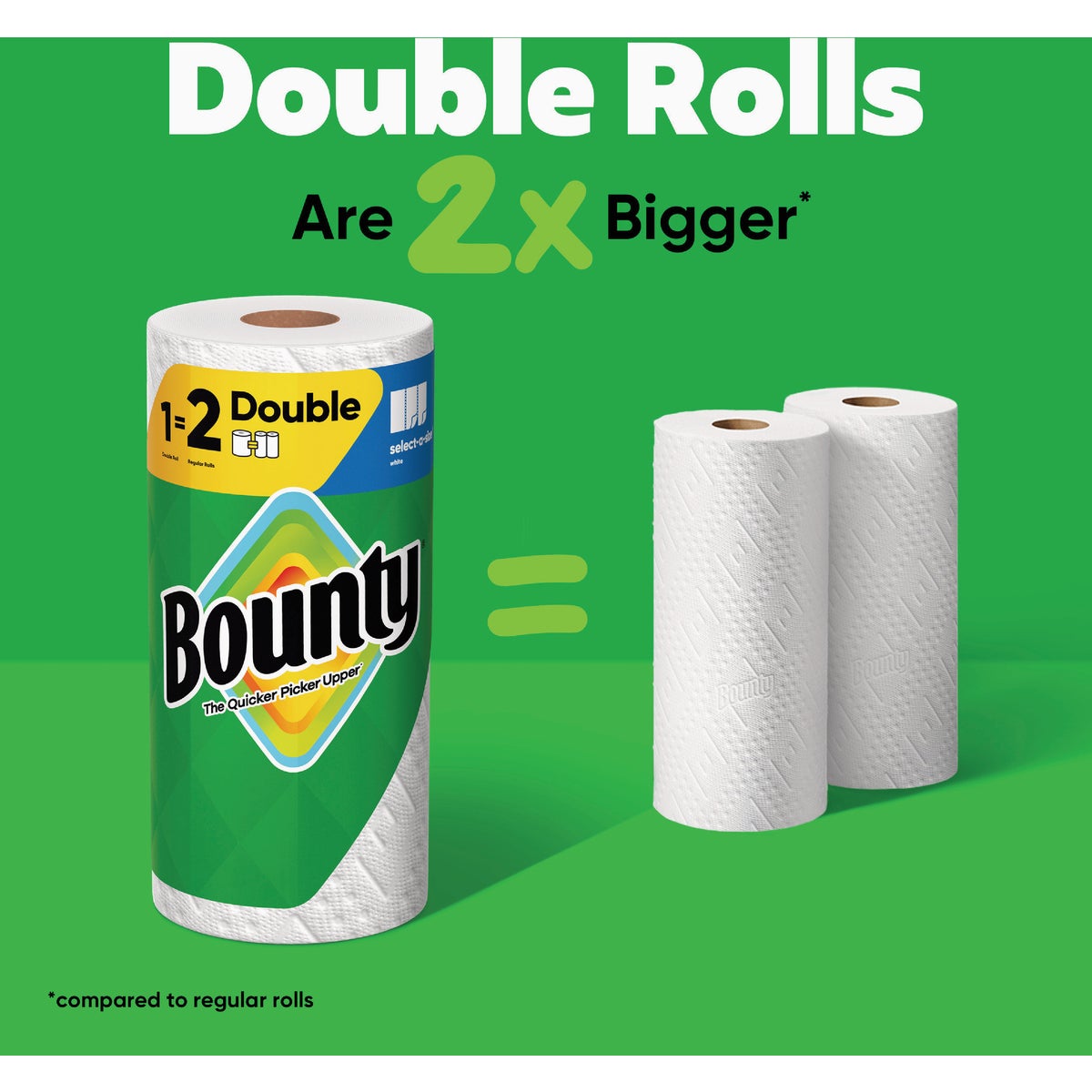 Bounty Paper Towels Select-A-Size White, 4 Double Plus Rolls, 103 Sheets Per Roll Image 3