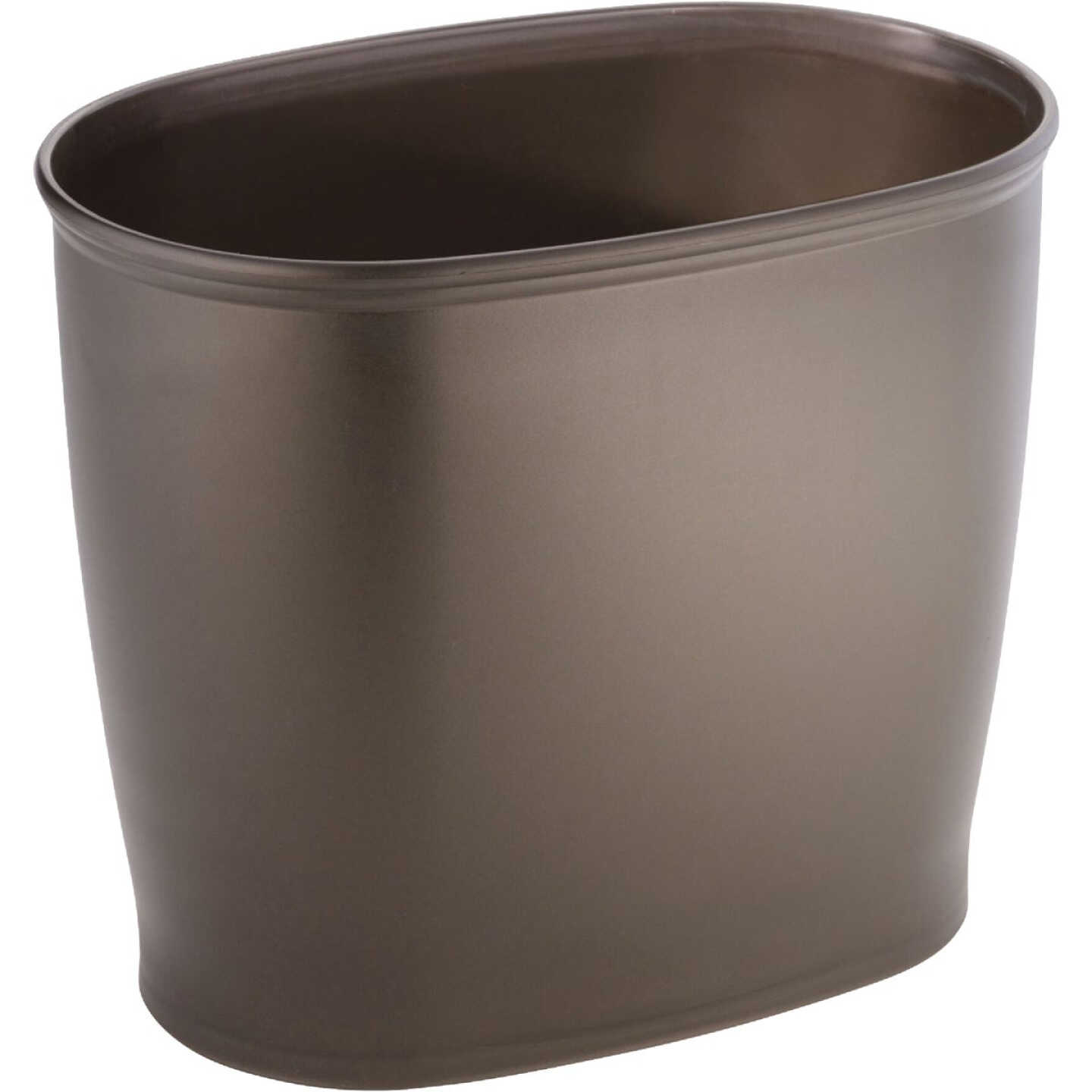 iDesign Kent 2 Gal. Bronze Oval Wastebasket Image 1