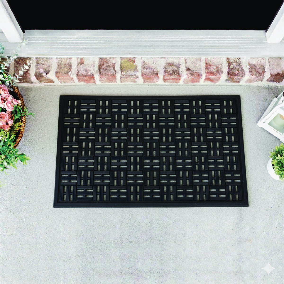 18 In. x 30 In. Black Rubber Boot Scraper Mat Image 2