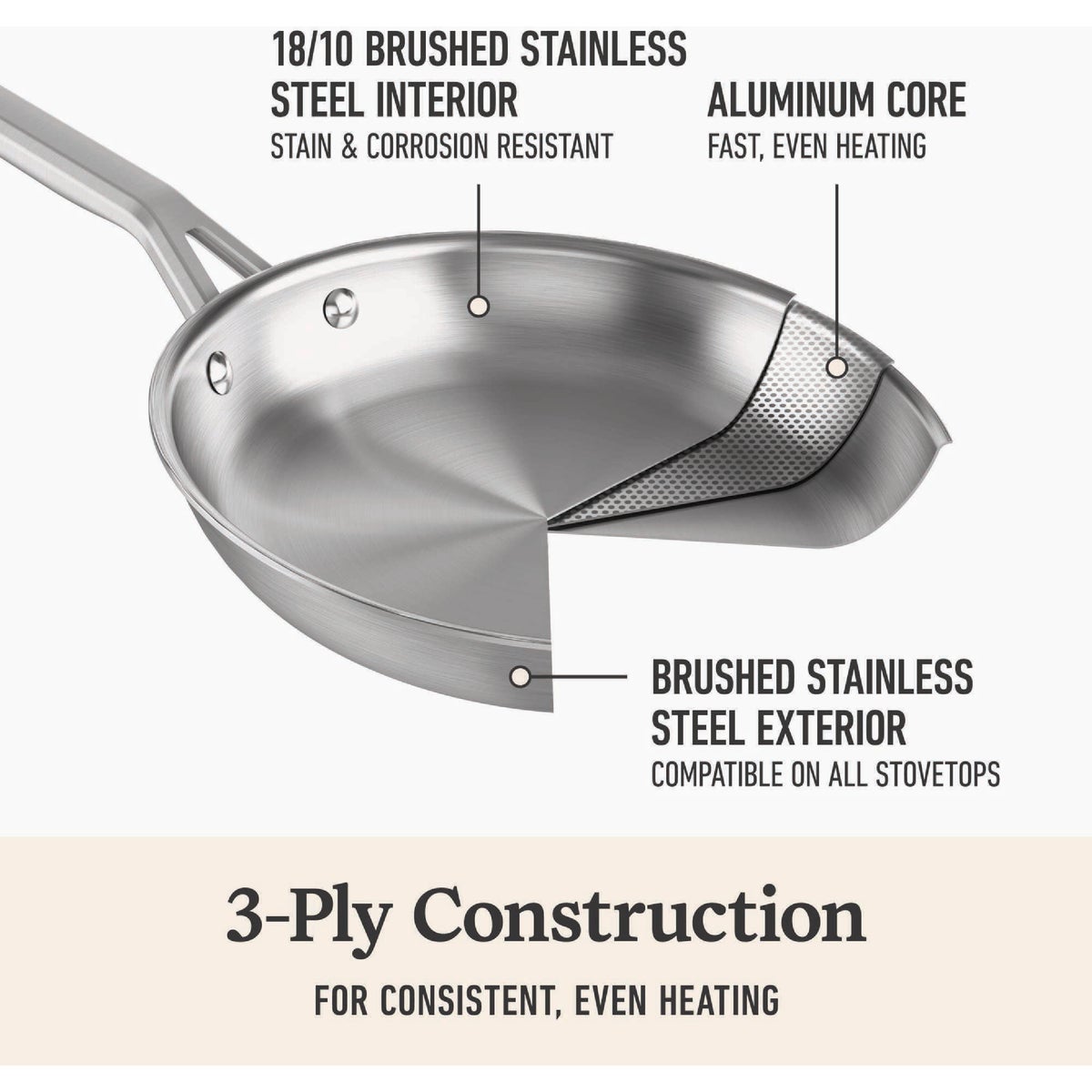 Calphalon 10 In Stainless Steel Fry Pan, Silver Image 4