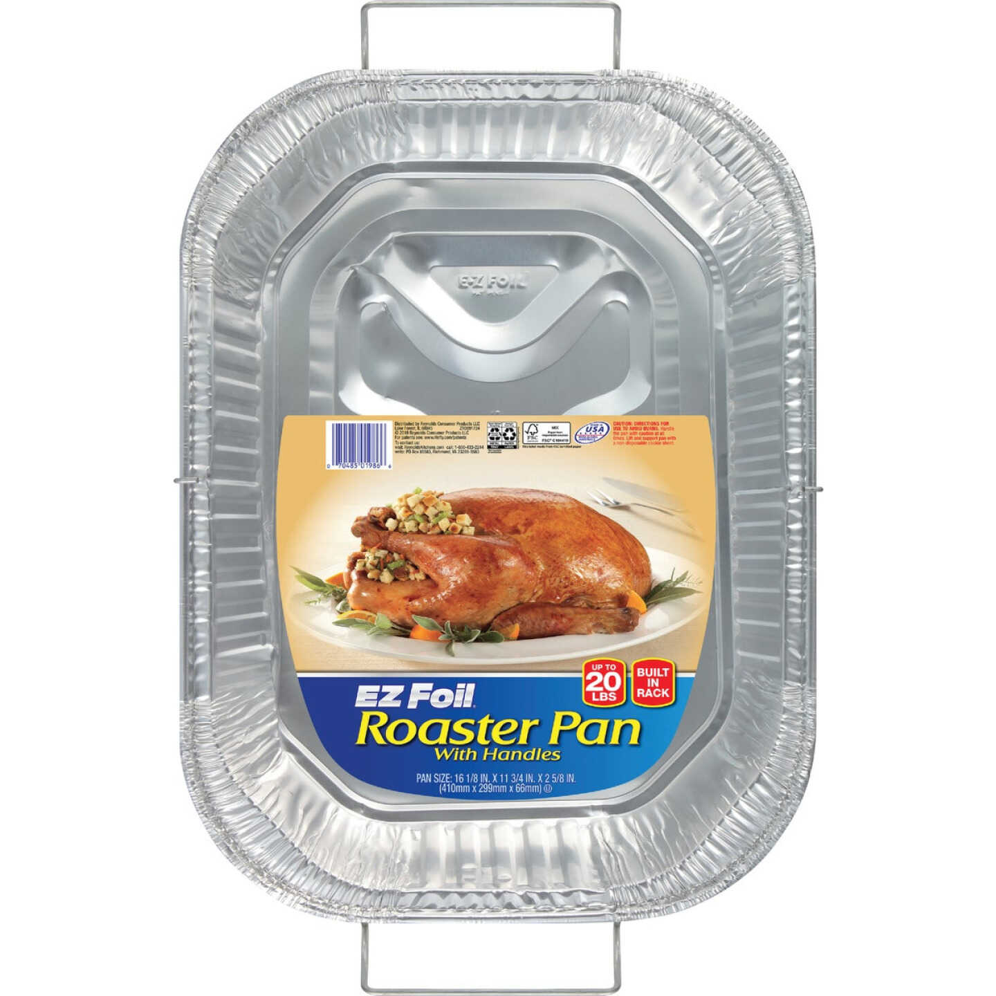 EZ Foil Rack 'N' Roast Roaster Pan with Handles Image 1