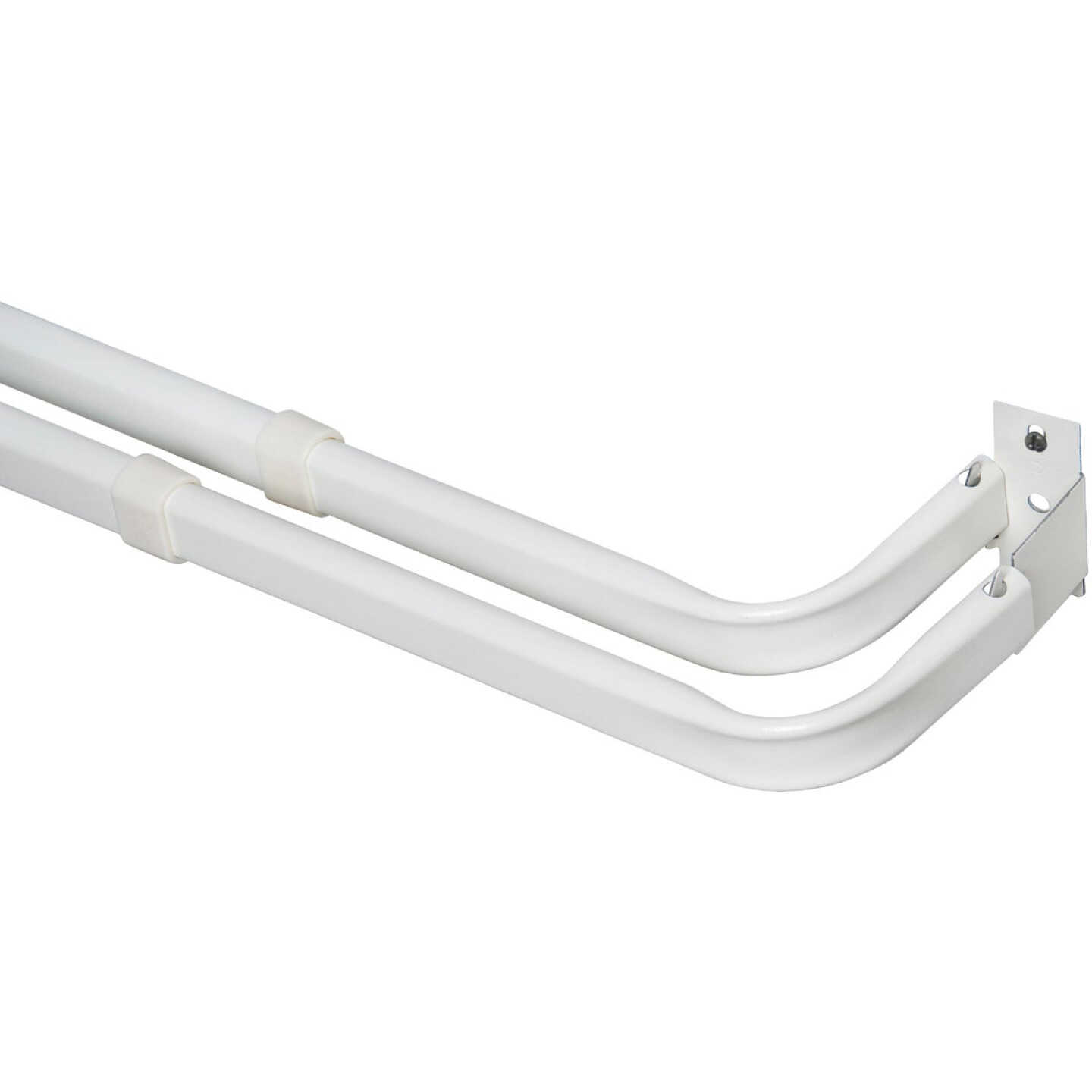 Kenney 48 In. To 86 In. Double White Curtain Rod Image 1