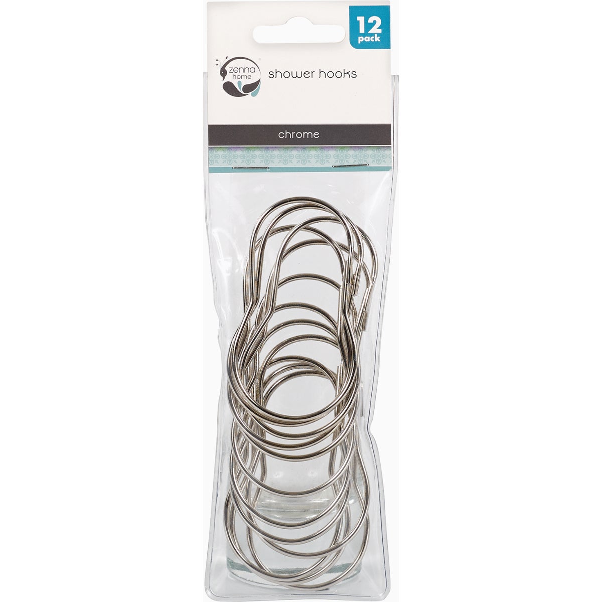Zenith Zenna Home Chrome Plain Shower Curtain Hook (12 Count) Image 3