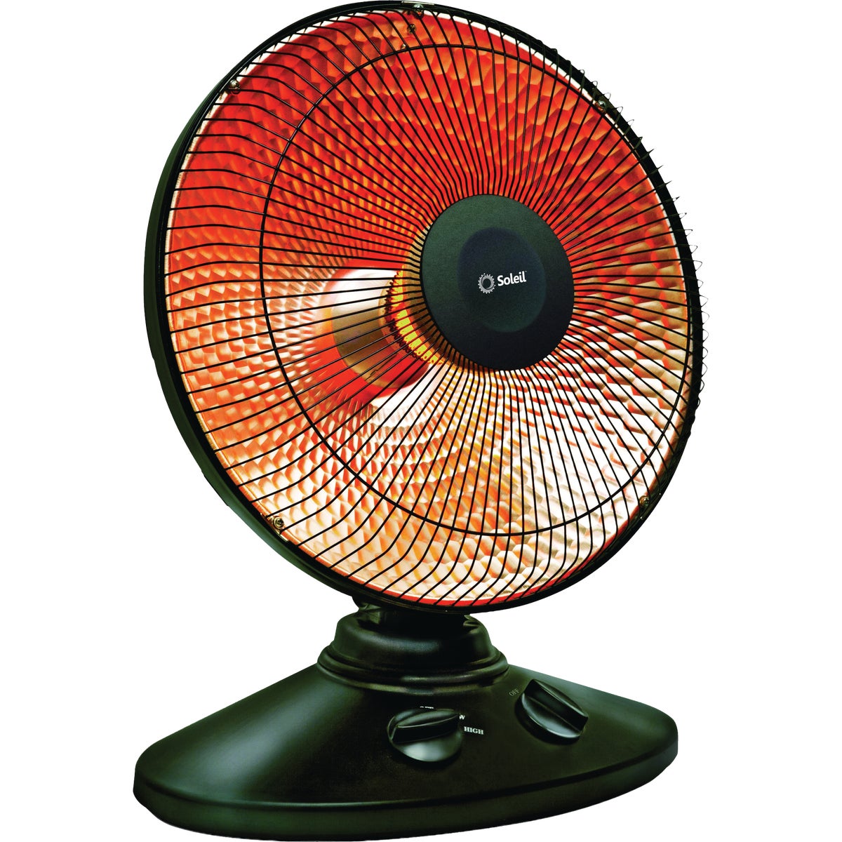 Geneva Industrial 1000W Oscillating Radiant Dish Electric Space Heater, Black