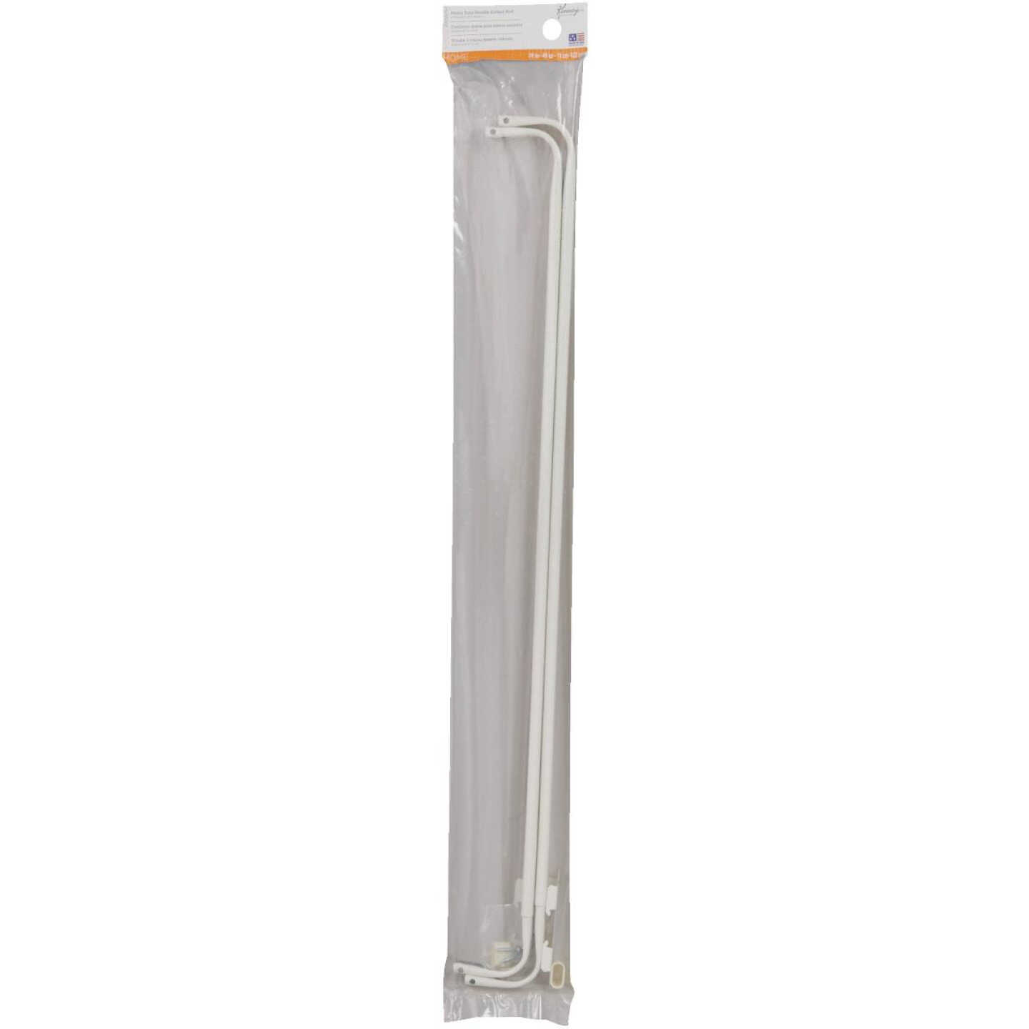 Kenney 28 In. To 48 In. 1-1/2 In. Double White Curtain Rod Image 1