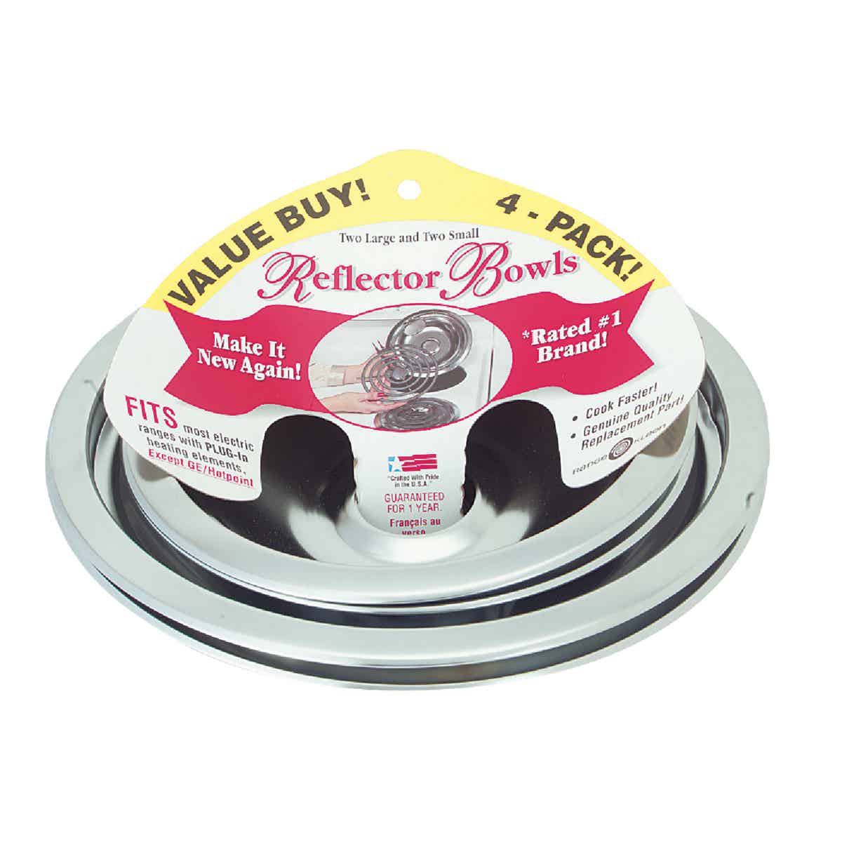 Range Kleen Electric 2 Small 6 In. & 2 Large 8 In. Style A Round Chrome Drip Pan