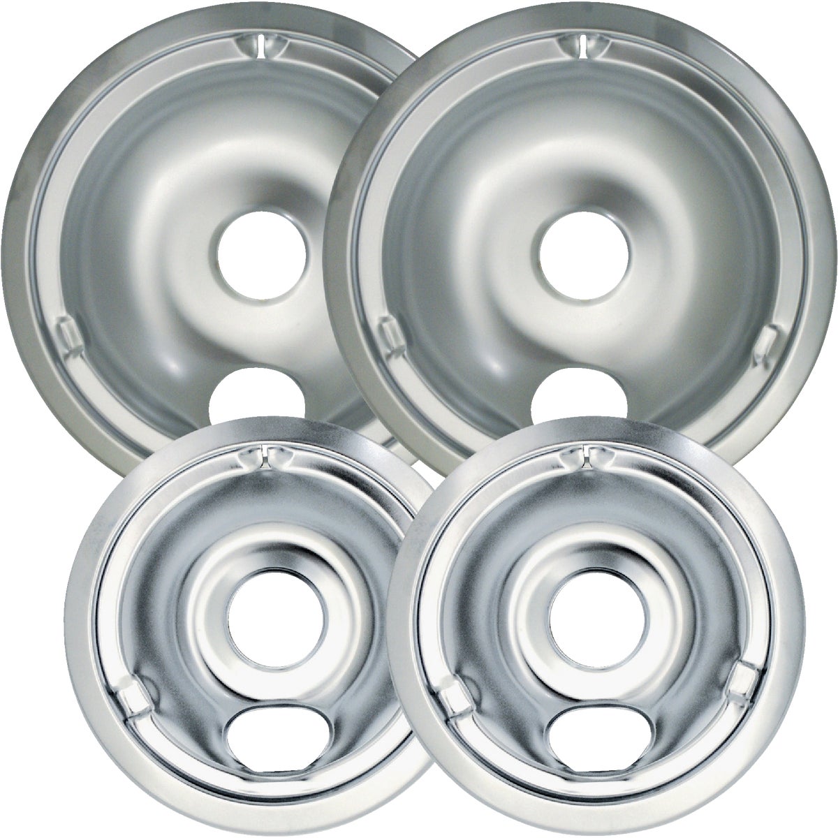 Range Kleen Electric 2 Small 6 In. & 2 Large 8 In. Style C Round Chrome Drip Pan