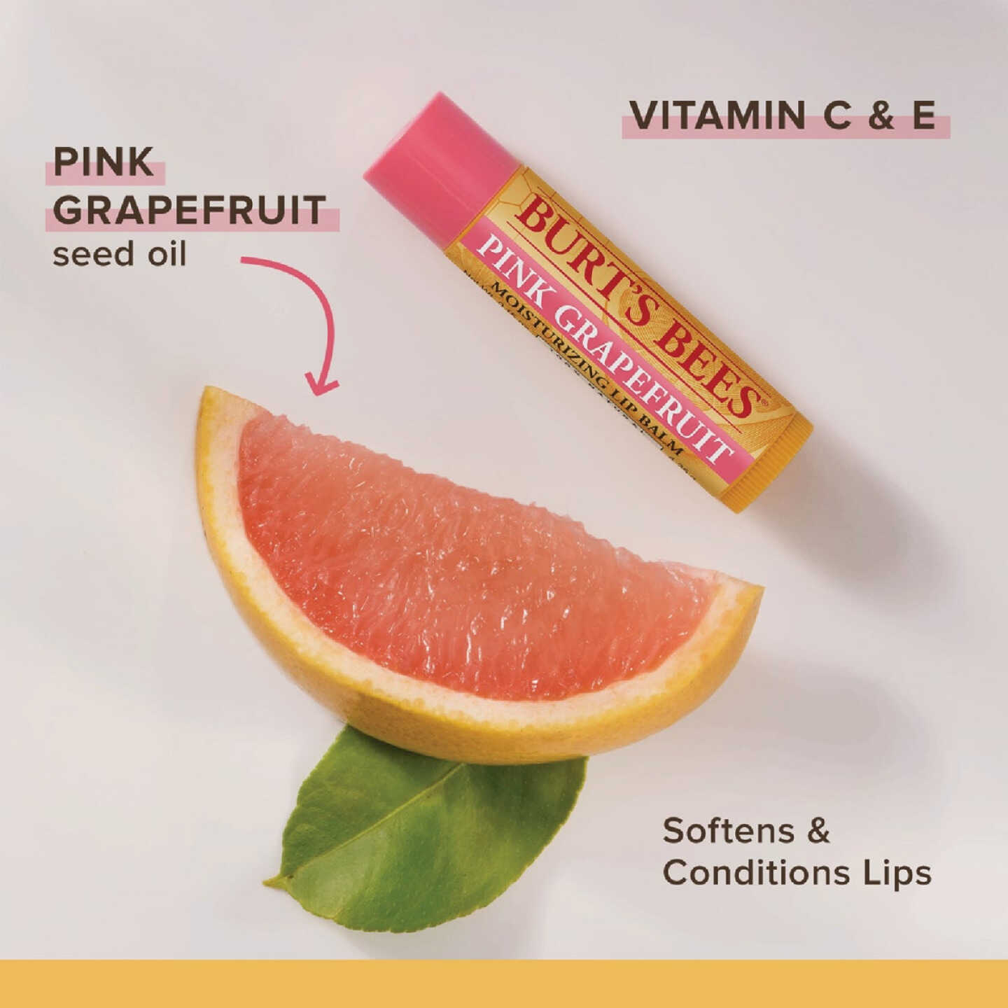 Burt's Bees Super Fruit Pink Grapefruit, Mango, Coconut & Pear and Pomegranate Lip Balm (4-Pack) Image 3