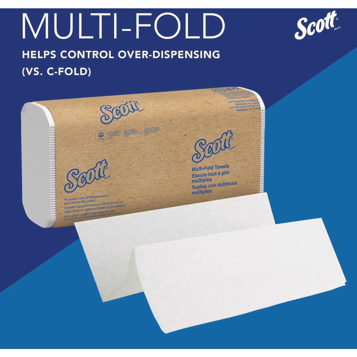 Scott 1-Ply White Folded Hand Towels (16-Pack, 250-Count) Image 2