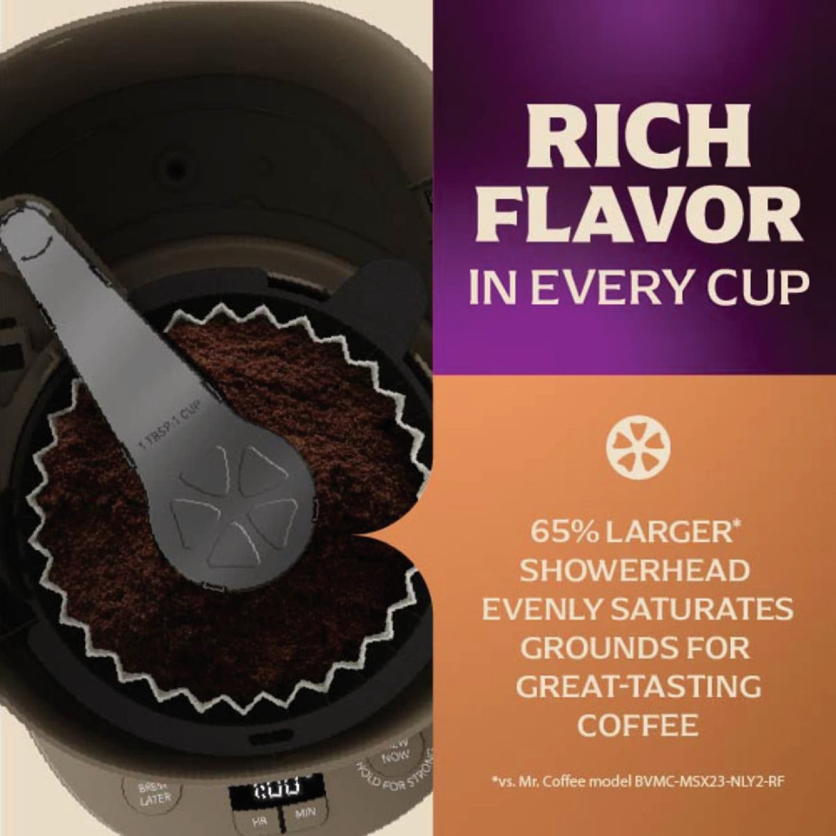 Mr. Coffee 12 Cup Programmable Coffee Maker with Strong Brew Mode, Chai Cream Image 4