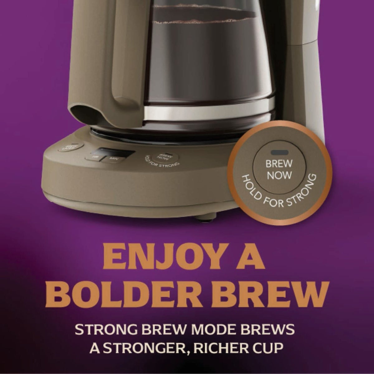 Mr. Coffee 12 Cup Programmable Coffee Maker with Strong Brew Mode, Chai Cream Image 5