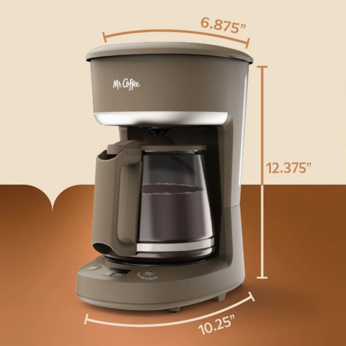 Mr. Coffee 12 Cup Programmable Coffee Maker with Strong Brew Mode, Chai Cream Image 6