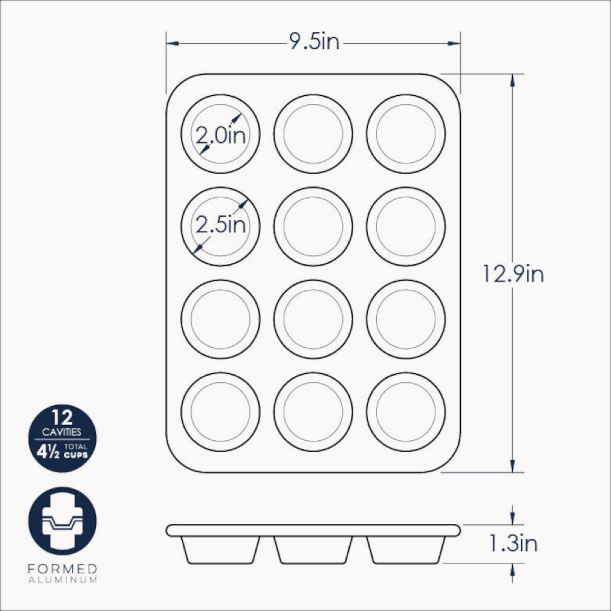 NordicWare Naturals 12 Cavity Muffin Pan Image 2